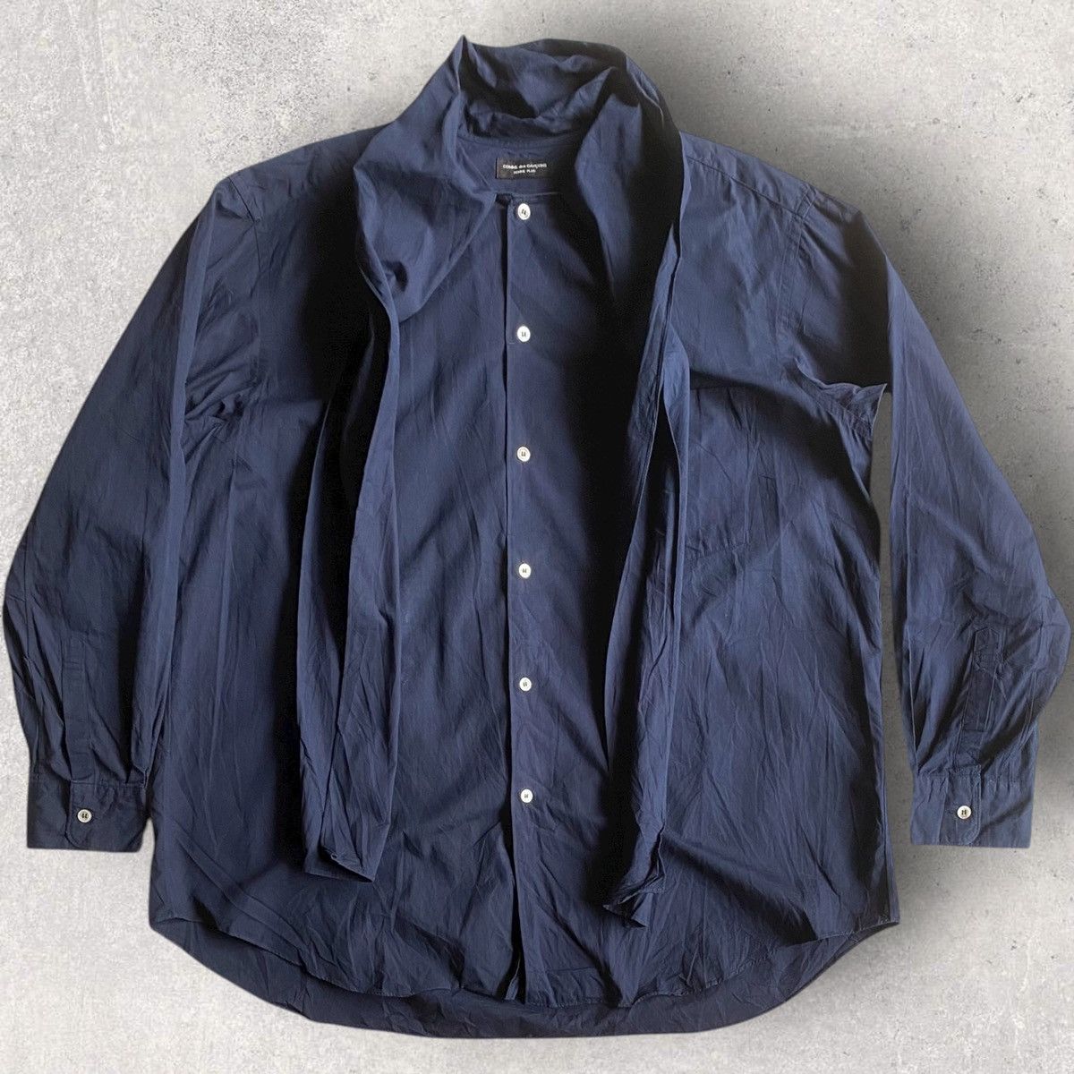 Comme des Garcons Homme Plus Vintage 90’s Tie Collar Oversize Shirt Size US L / EU 52-54 / 3 - 1 Thumbnail