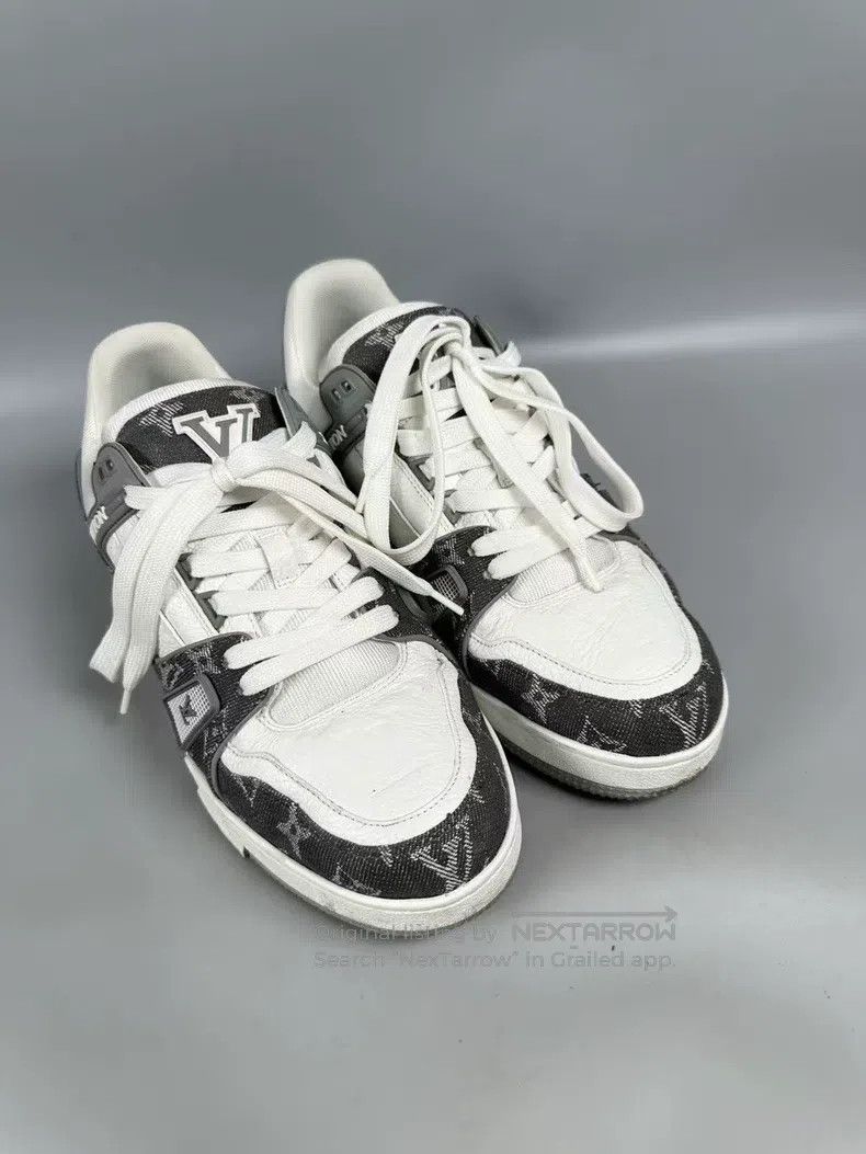 Louis Vuitton Louis Vuitton Grey and White Denim Trainer Casual Shoes Size US 7 / EU 40 - 2 Thumbnail
