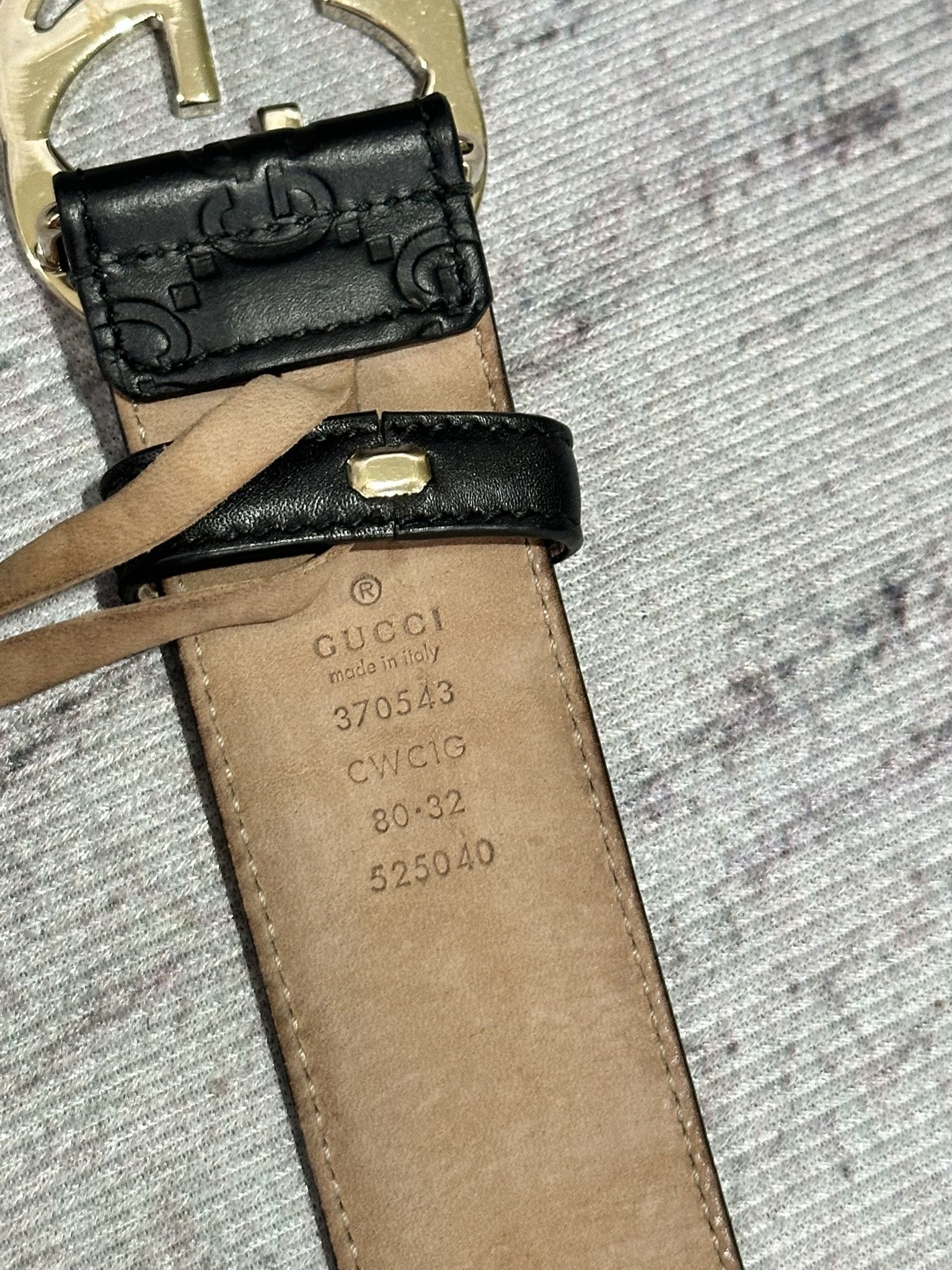 Gucci Gucci Belt Guccissima GG Monogram Black Leather Interlocking Size ONE SIZE - 10 Thumbnail