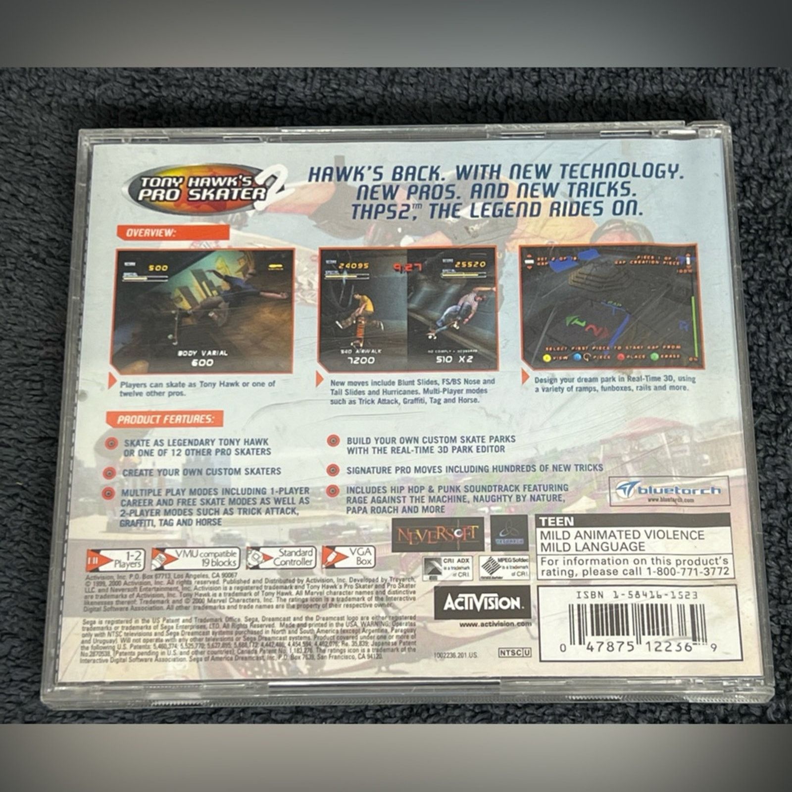 Vintage Tony Hawk's Pro Skater 2 -Sega Dreamcast CIB Complete Tested Size ONE SIZE - 4 Thumbnail
