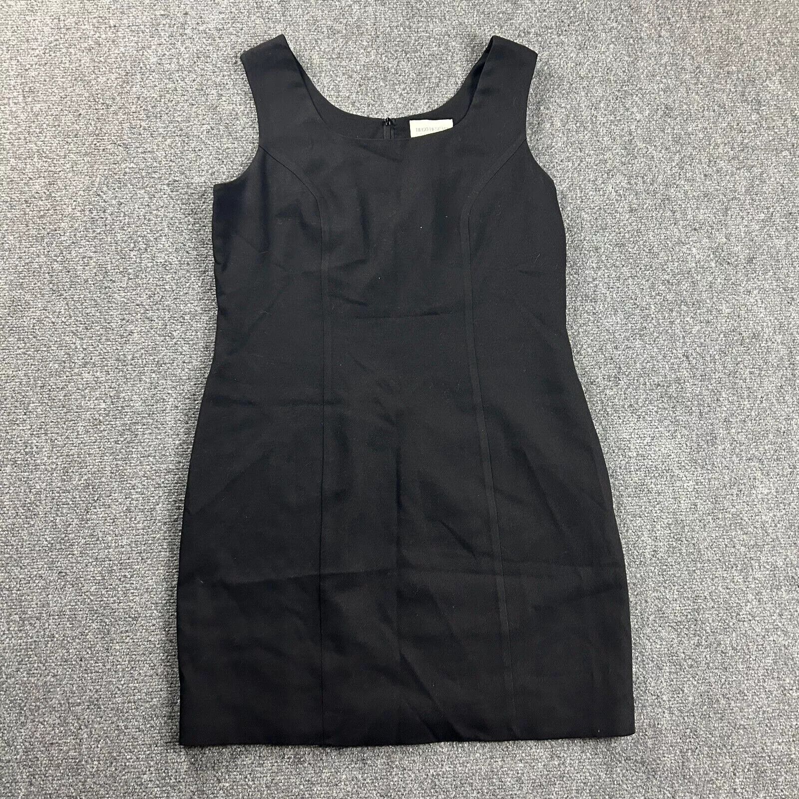 Vintage Hugo Buscati Dress Womens 14 Black Sheath Shift VIntage Size XL / US 12-14 / IT 48-50 - 1 Thumbnail