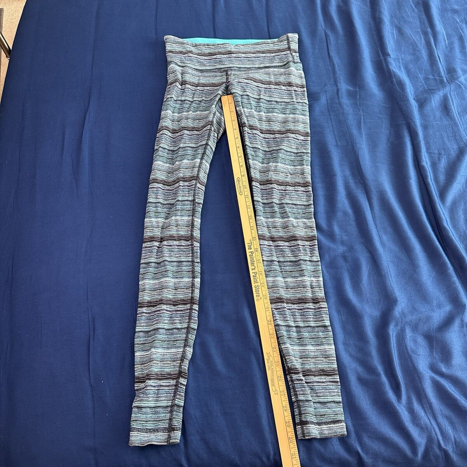 Lululemon lululemon wunder under leggings 6 Blue Green Yoga Pants Size 28" / US 6 / IT 42 - 1 Thumbnail