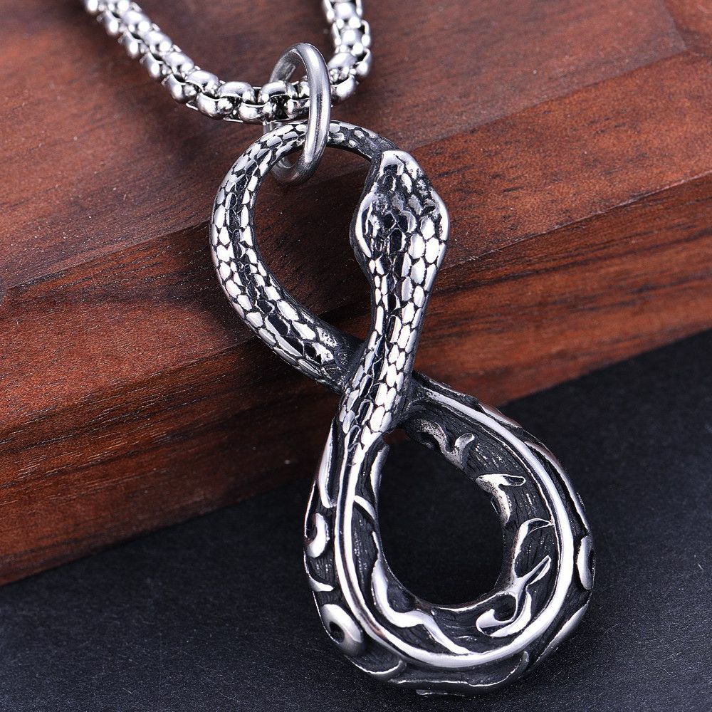 Jewelry Snake Ouroboros Pendant Necklace Size ONE SIZE - 1 Thumbnail
