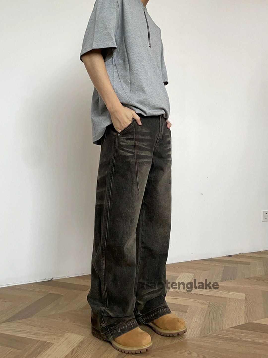 Jean × Vintage washed faded cleanfit yuppie loose baggy stain jeans Size US 32 / EU 48 - 3 Thumbnail