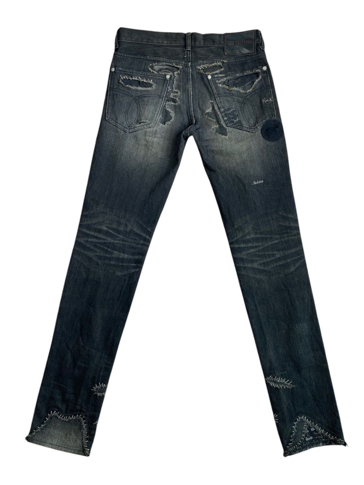 Japanese Brand Ego Tripping Japan Kurt Slim Fit Distressed Denim Size US 31 - 10 Thumbnail