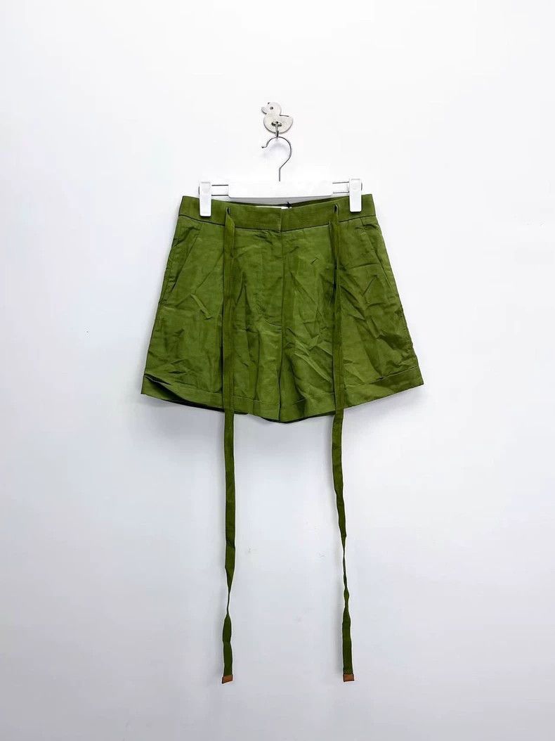 LOEWE Avocado Green Pure Color Ribbon shorts