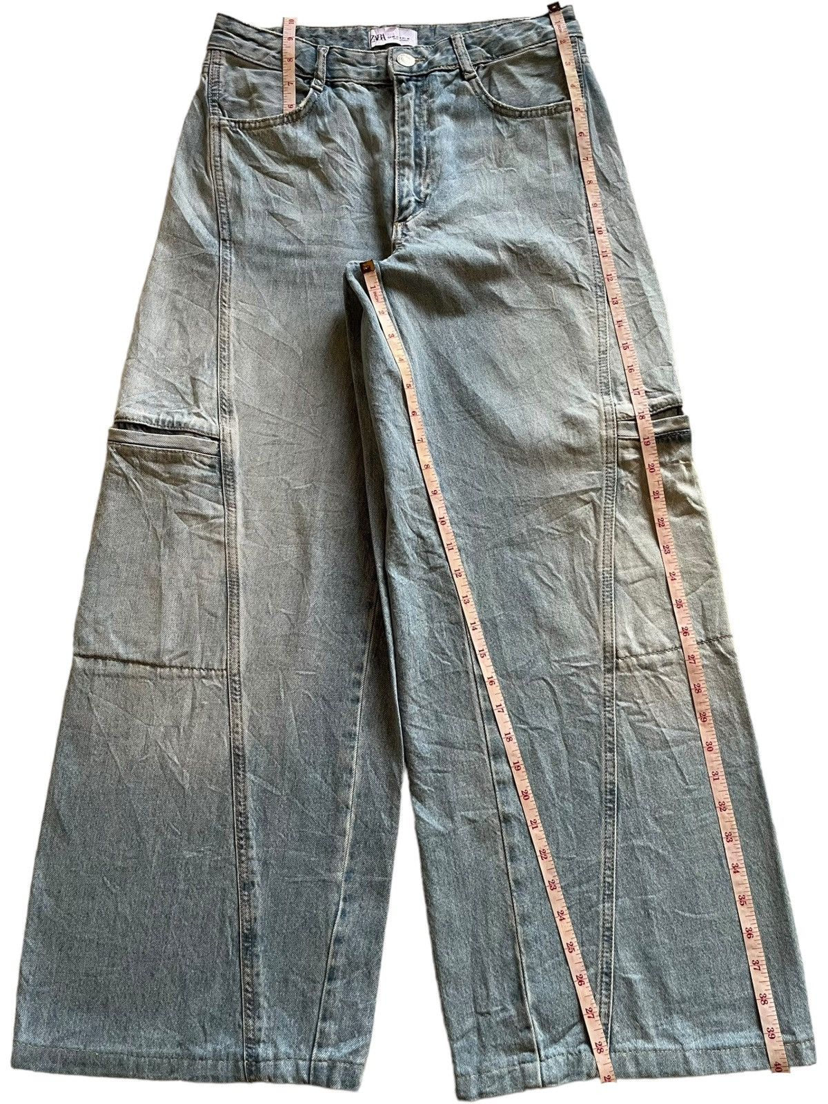 Zara SALES🔥Vintage Zara Faded Wash Cargo Style Baggy Jeans Size US 29 - 11 Thumbnail