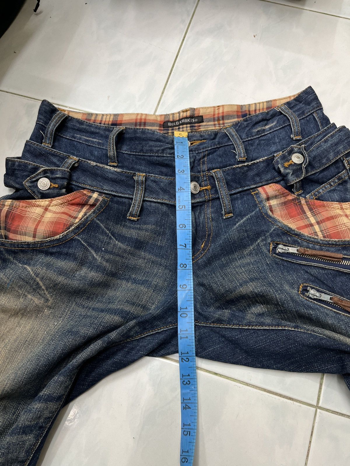 Japanese Brand 🔥🔥🔥ARCHIVE WILD KHAKIS DOUBLE WAIST DENIM Size US 33 - 21 Thumbnail