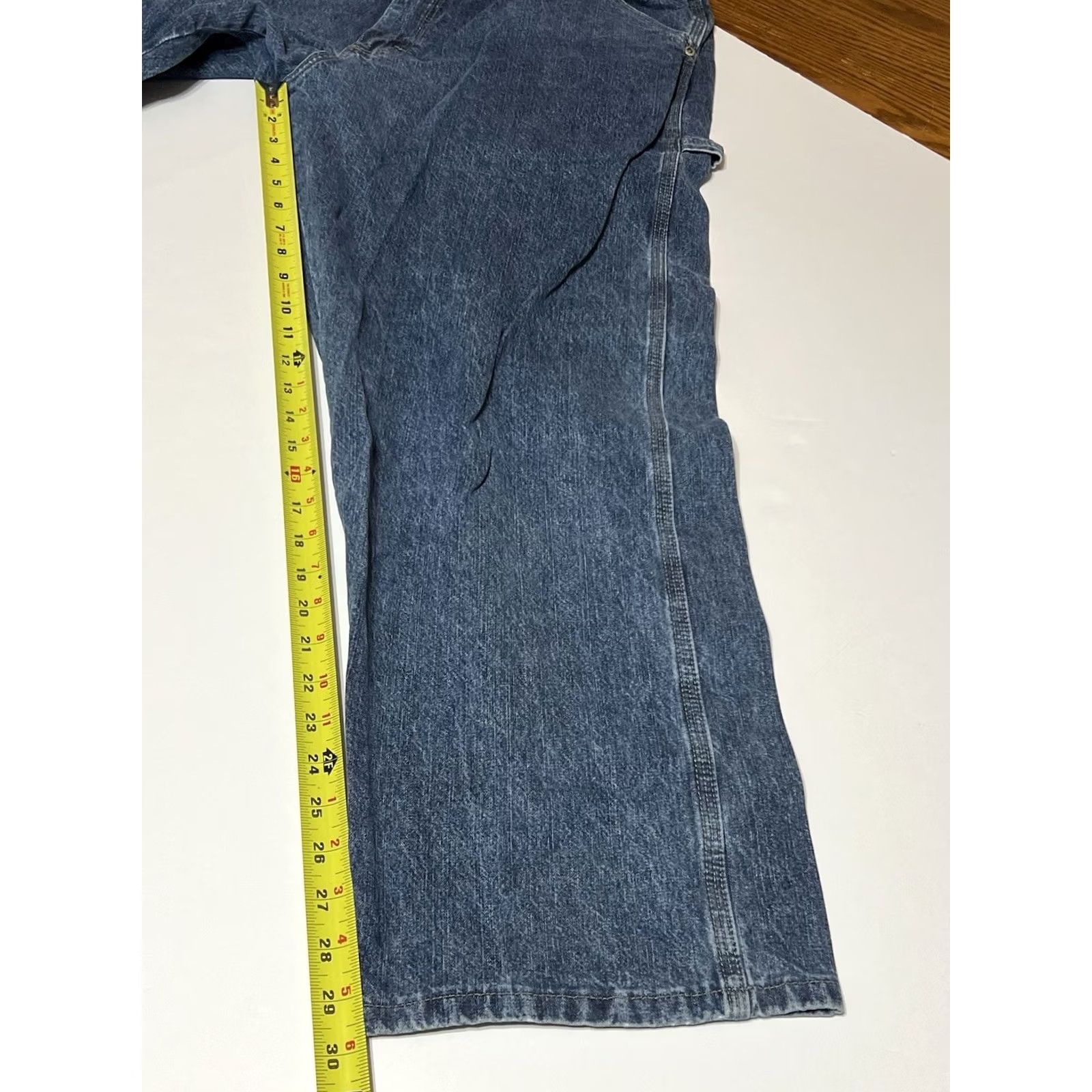 Vintage WRG Jean Co Wrangler Blue Carpenter Jeans Mens 36x30 Workwear Denim Pocket Tool Loop Hammer Loop Zipper Pocket Size US 36 / EU 52 - 5 Thumbnail