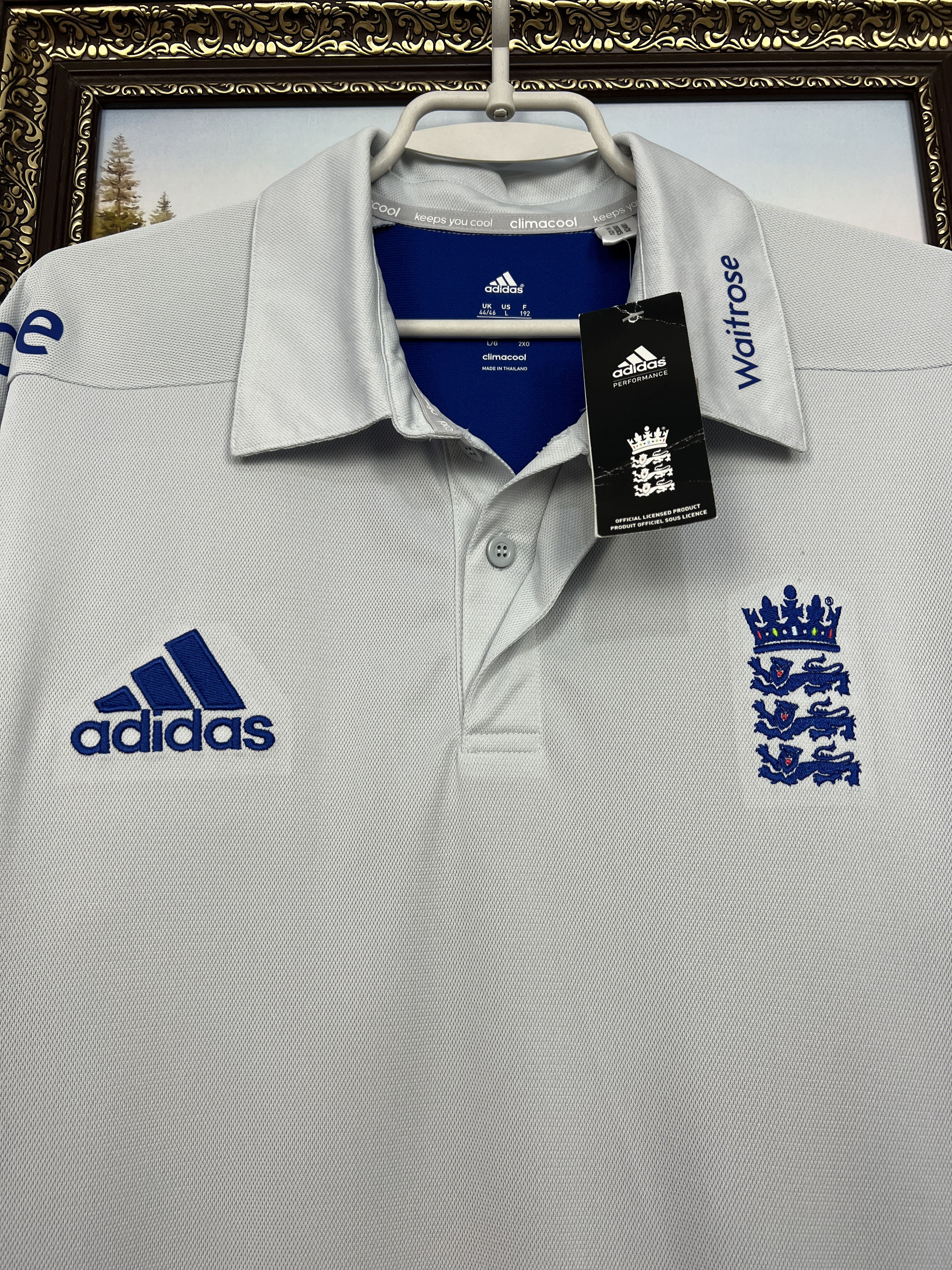 Adidas Adidas England National Team Cricket Polo Jersey Shirt Mens Size US L / EU 52-54 / 3 - 3 Thumbnail