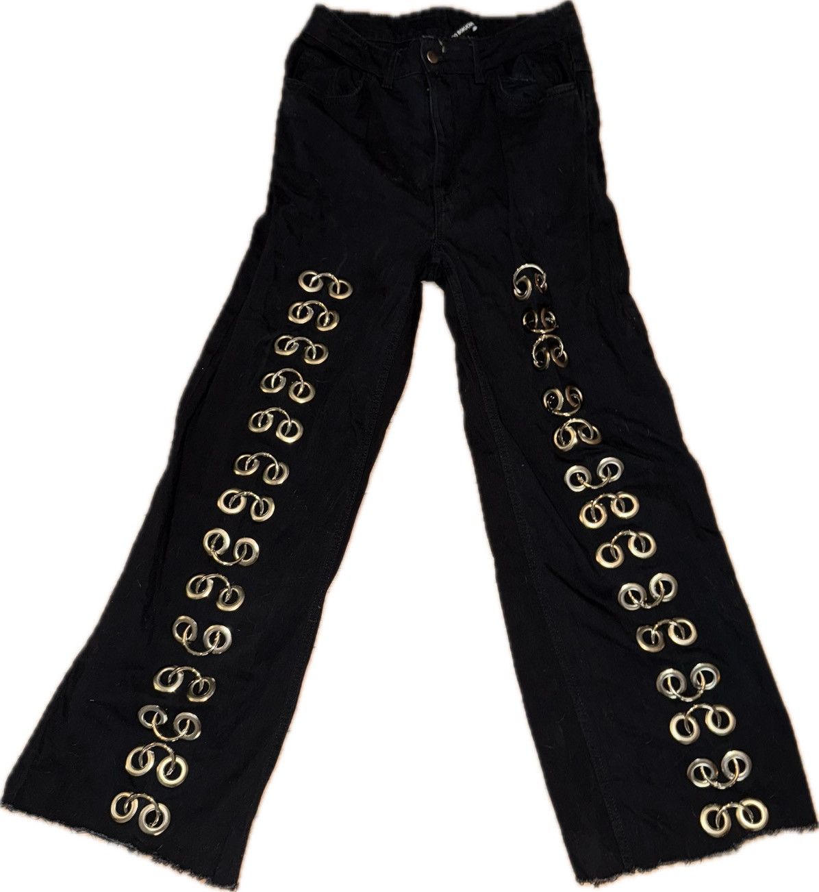 Lado Bokuchava Lado Bokuchava Black Pierced Boyfriend Jeans Size 29" - 1 Thumbnail