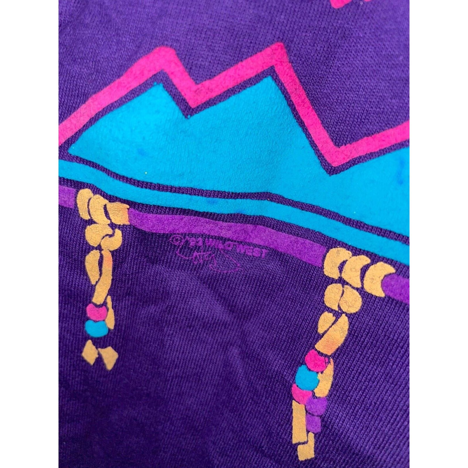 Jerzees Vintage Black Hills Shirt Buffalo Bison Art Tee 90s VTG M Size US M / EU 48-50 / 2 - 7 Thumbnail