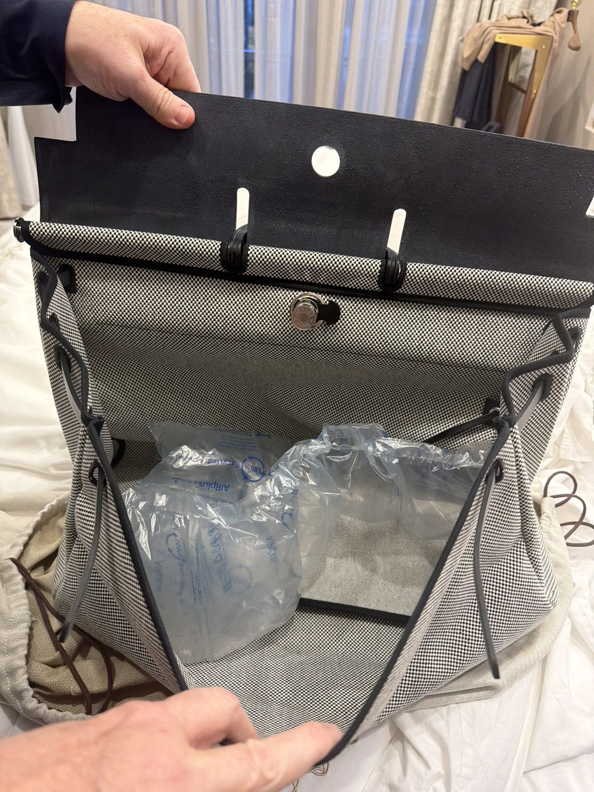 Hermes HERMES HerBag - Canvas + Leather Size ONE SIZE - 11 Thumbnail