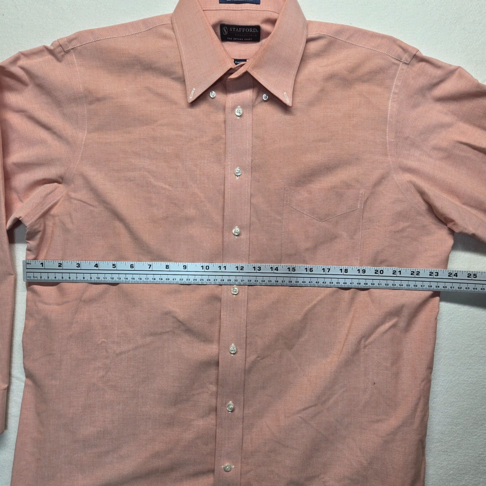 Stafford VINTAGE Stafford Shirt Men's Long Sleeve Button-Up Adult Size 17 Red Cotton Blend 90s Size US XL / EU 56 / 4 - 4 Thumbnail