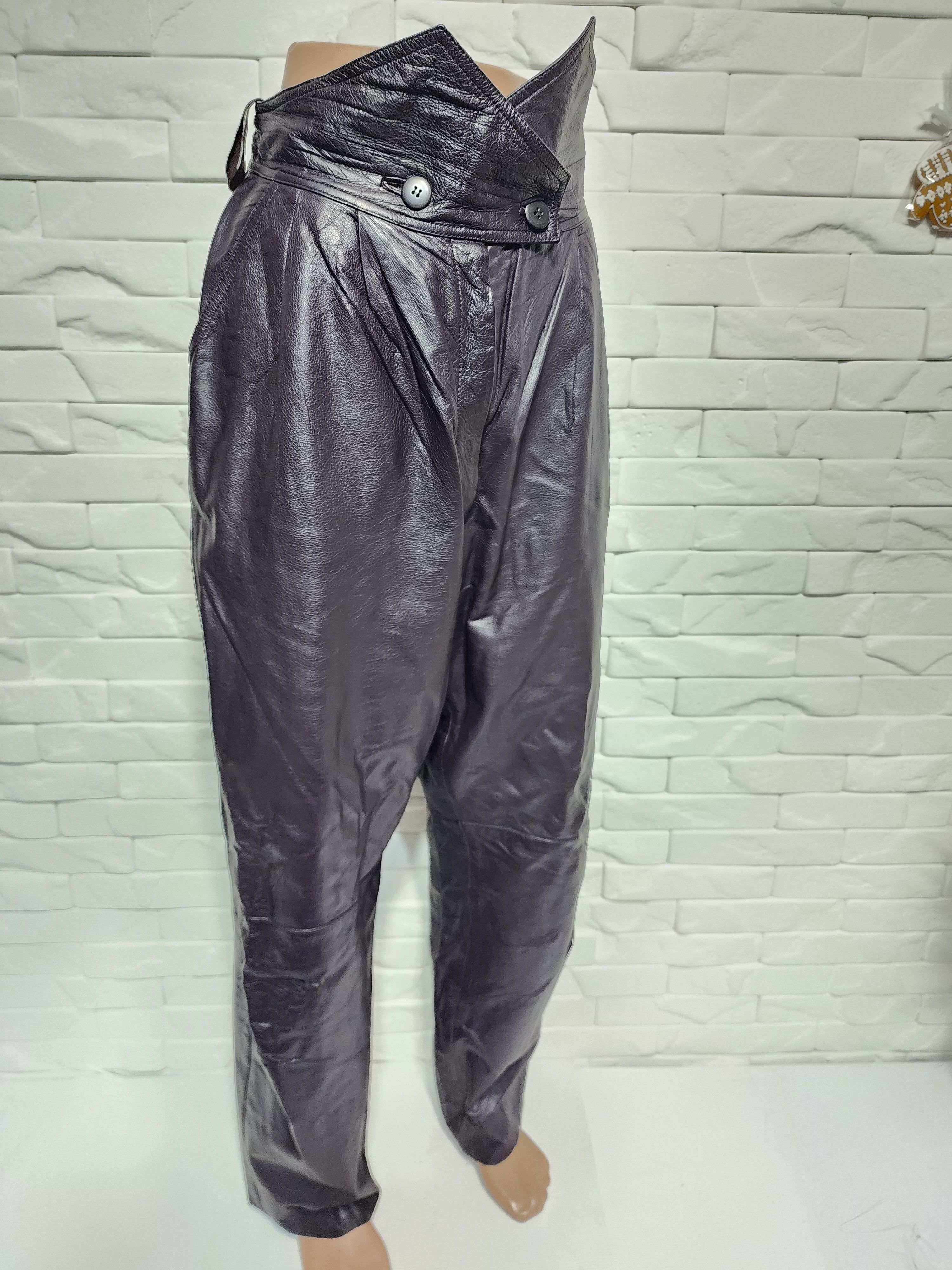 Other Black Genuine Leather Pants, Fitted Style Size 30" / US 8 / IT 44 - 3 Thumbnail
