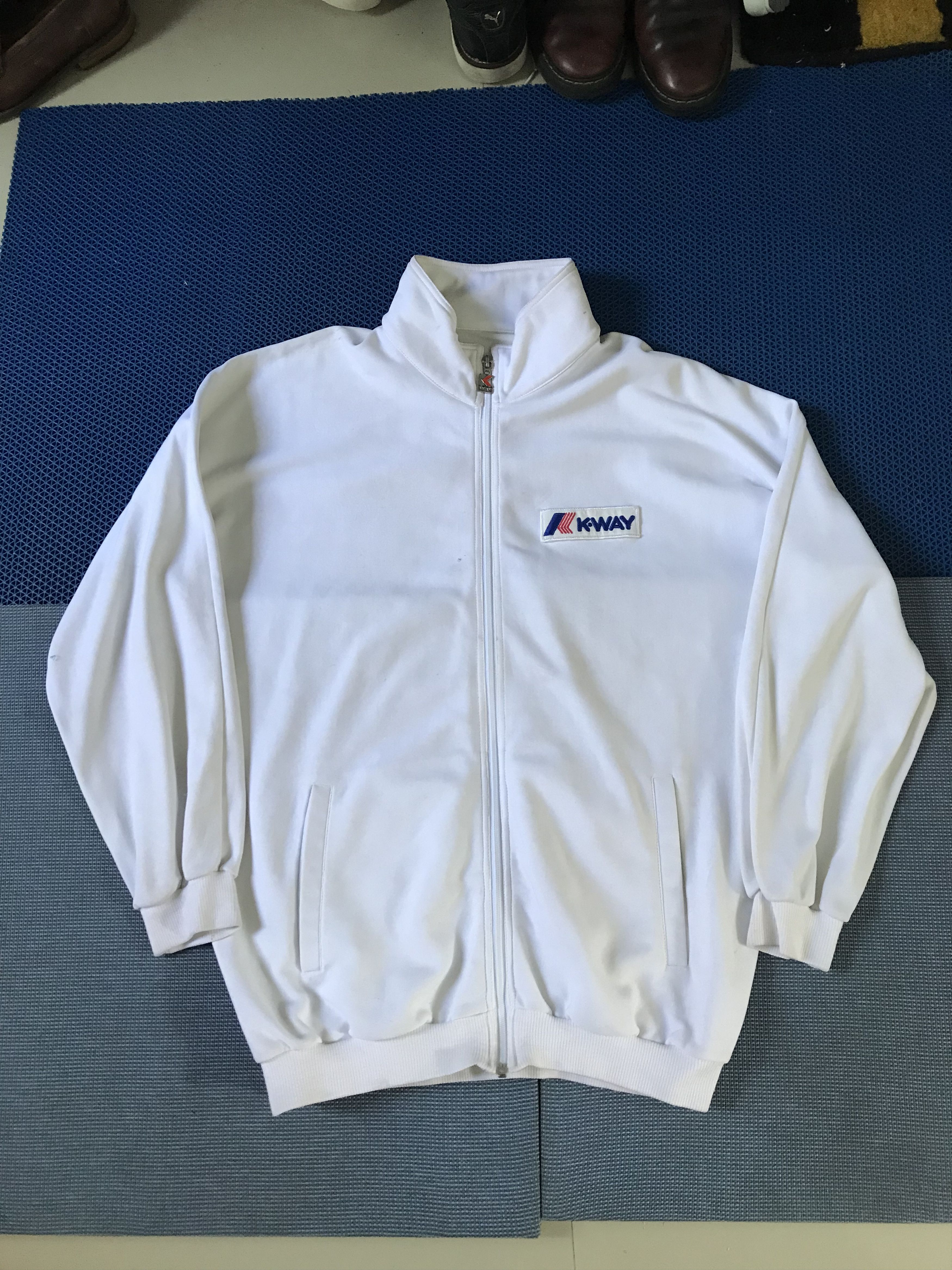 K-Way Vintage 80s Kway Casual Clobber All white tracktop jacket Size US L / EU 52-54 / 3 - 9 Thumbnail