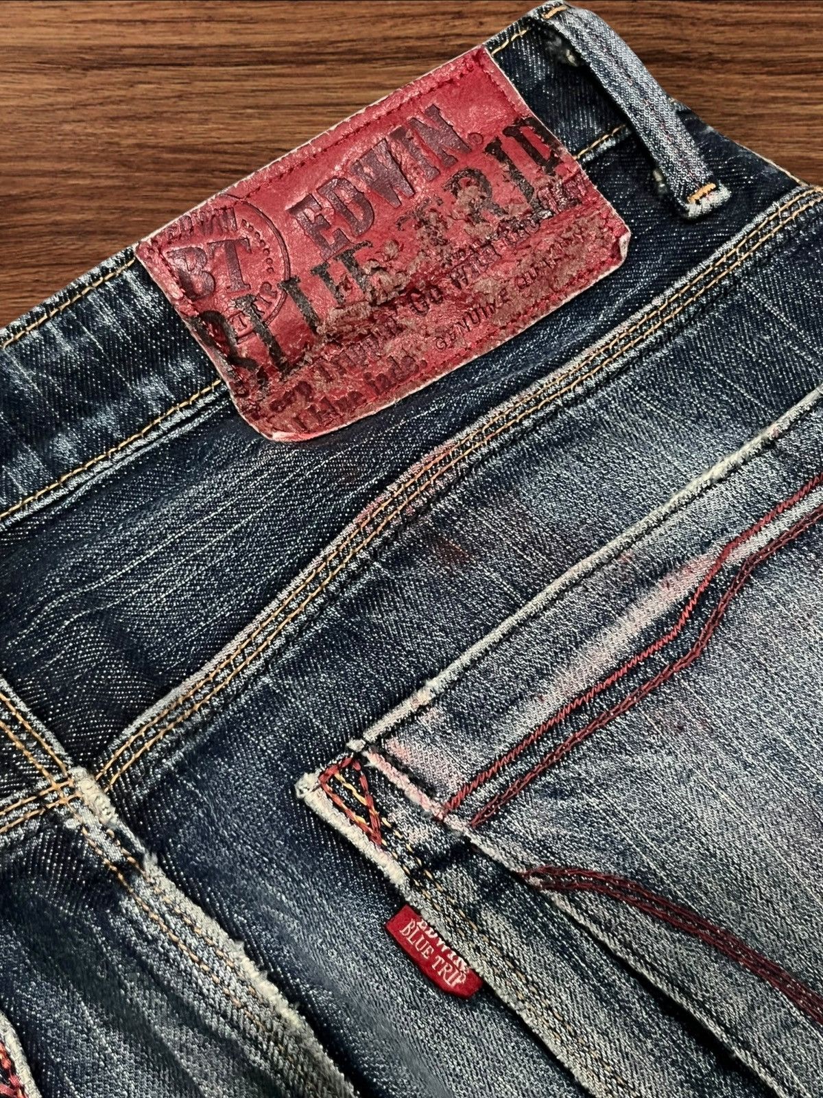 Edwin Japanese Brand Edwin Blue Trip Distressed Curve Faded Jeans Size US 32 / EU 48 - 7 Thumbnail
