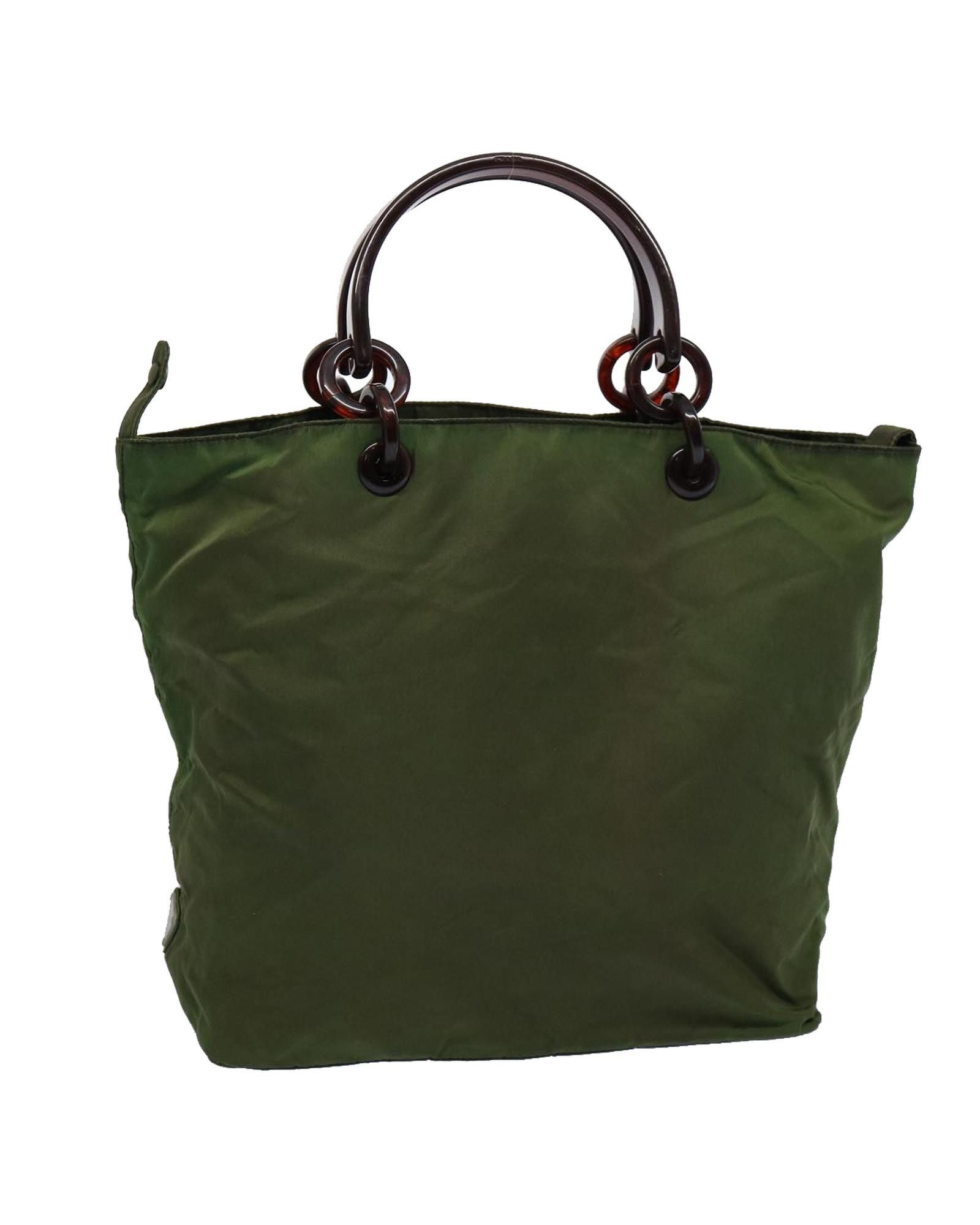 image of Prada Khaki Synthetic Shoulder Bag, Women's