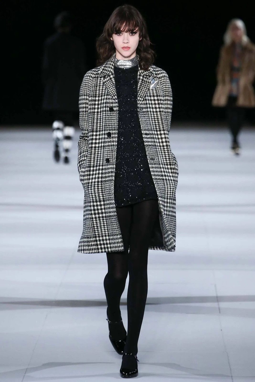 Saint Laurent Paris SAINT LAURENT PARIS BY HEDI SLIMANE 14FW AW Houndstooth Coat Size XS / US 0-2 / IT 36-38 - 1 Thumbnail