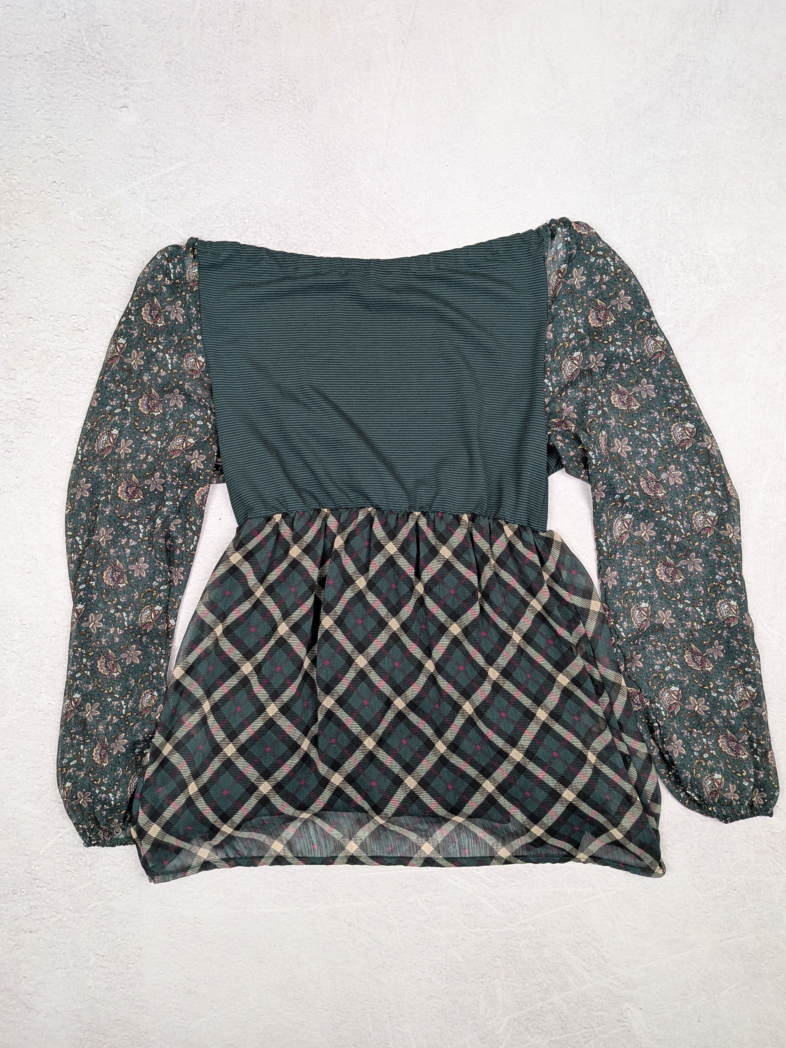 DVS DVS Tartan Floral Tunic Top S | Mini Dress Made in Italy Size S / US 4 / IT 40 - 2 Thumbnail