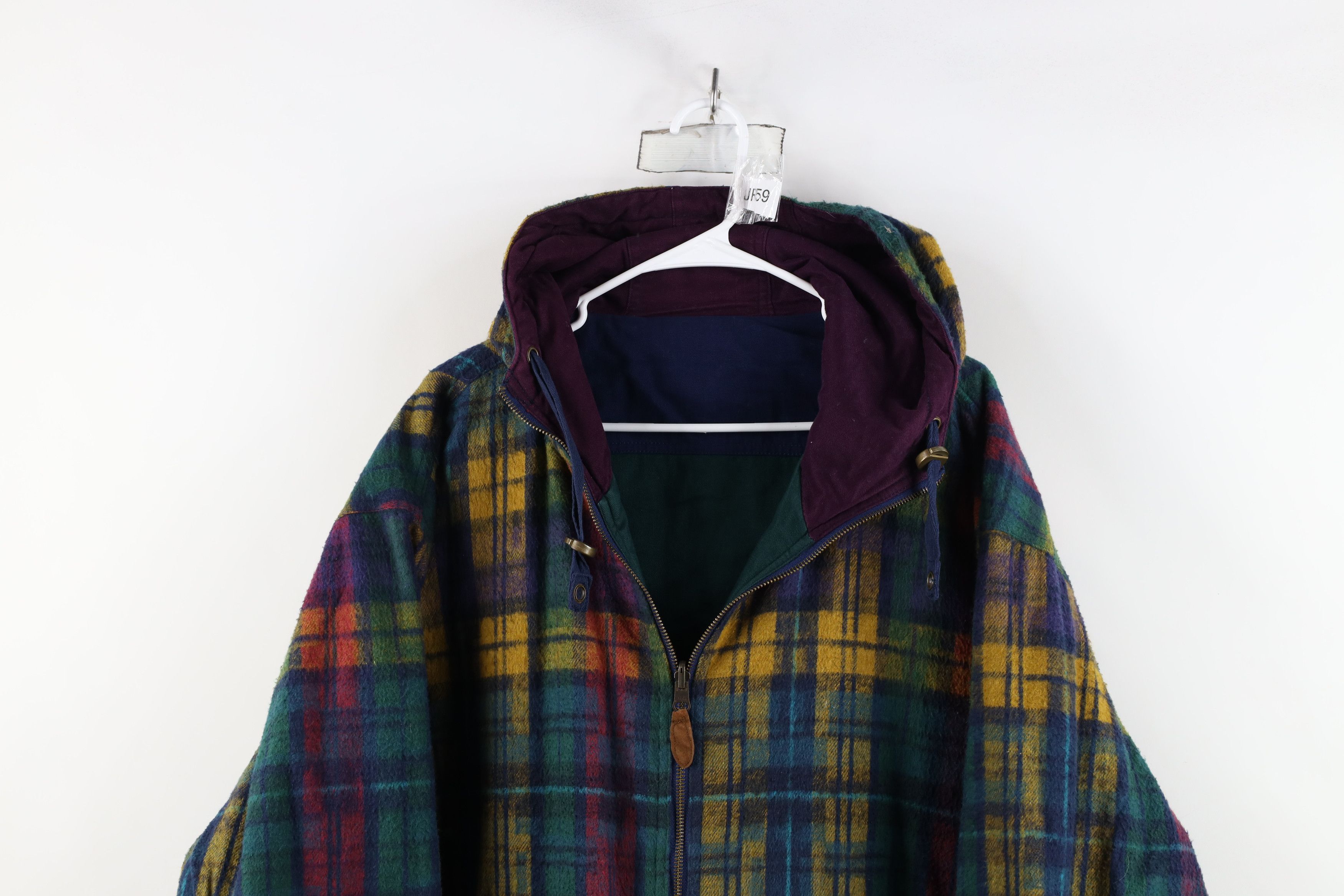 Vintage Vintage 90s Streetwear Reversible Plaid Hooded Parka Jacket Size US M / EU 48-50 / 2 - 2 Thumbnail