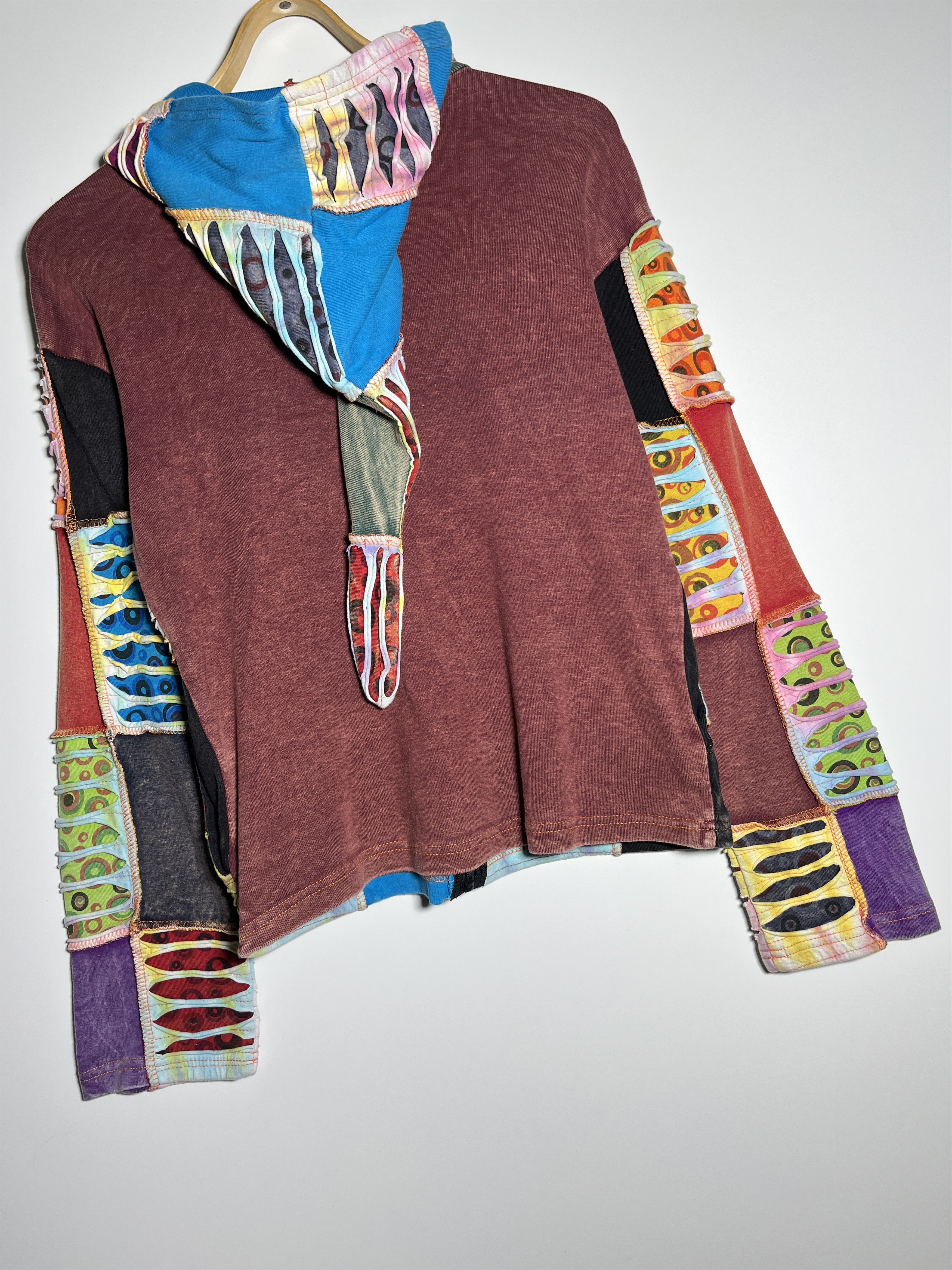 Vintage Vintage Women's Patchwork Nepal Hippie Zip Hoodie Size S / US 4 / IT 40 - 8 Thumbnail