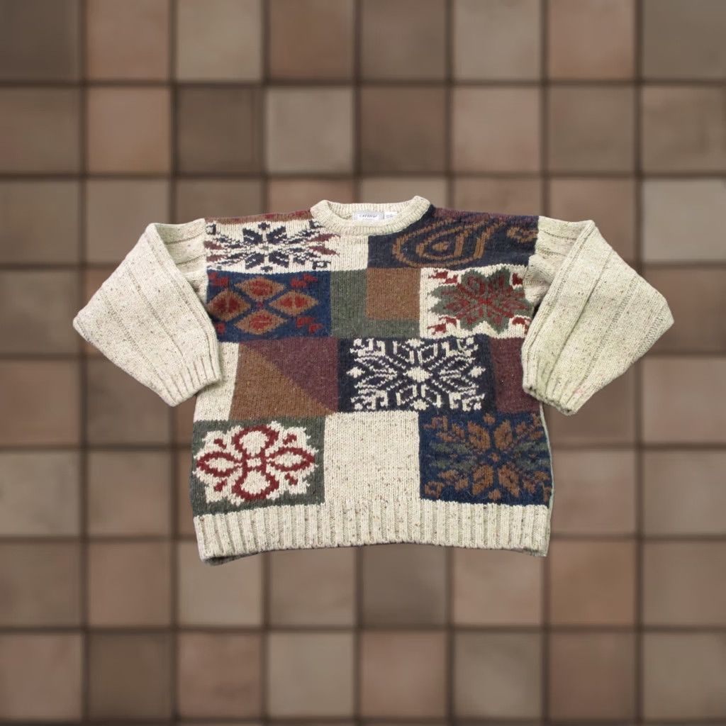 Vintage Vintage Cattivo Studio Sweater Men S Wool Pullover Snowflake Aztec Patchwork Size US S / EU 44-46 / 1 - 1 Thumbnail