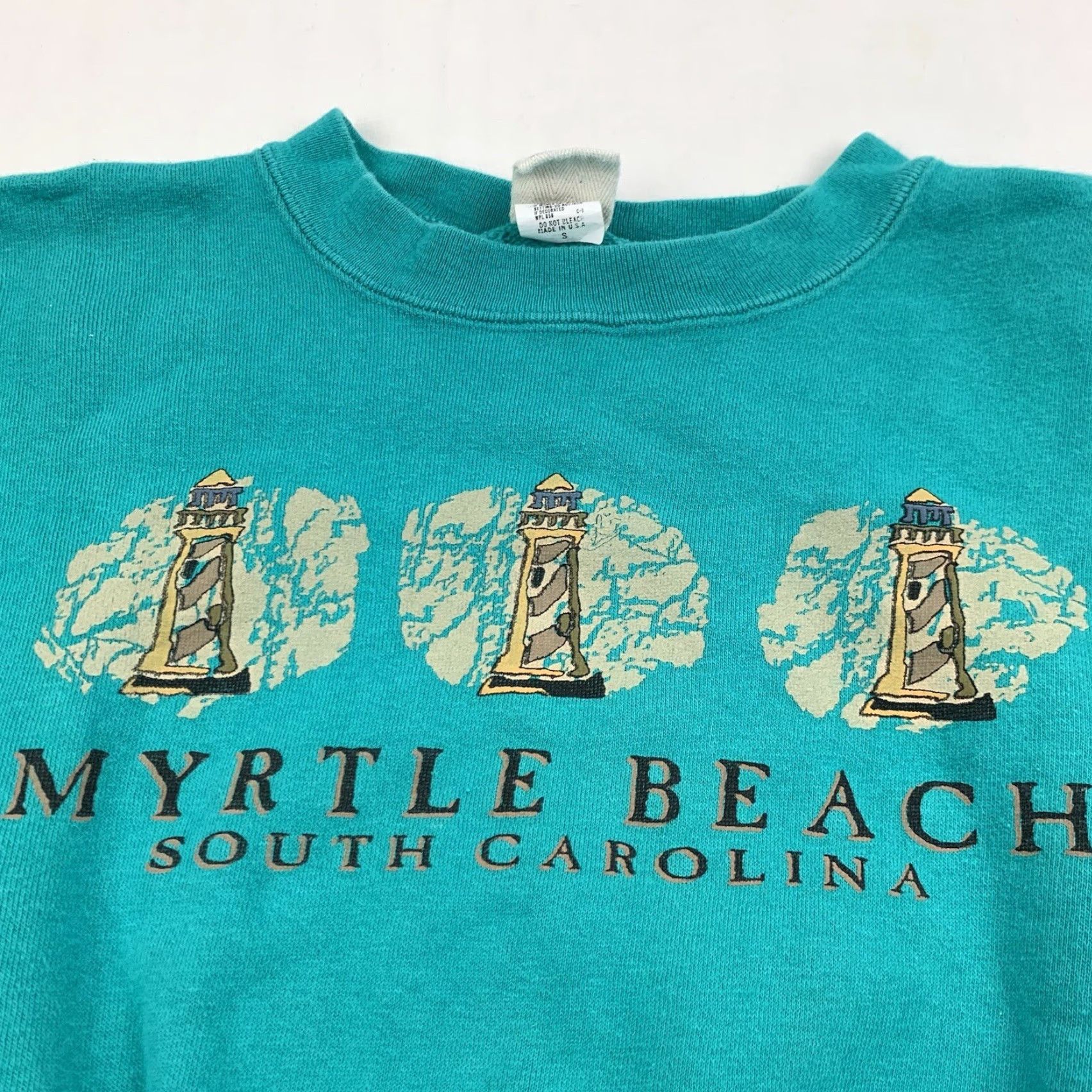 Vintage VINTAGE Myrtle Beach Sweatshirt Womens Small Blue Pullover Lighthouse Beach 90s Size S / US 4 / IT 40 - 2 Thumbnail
