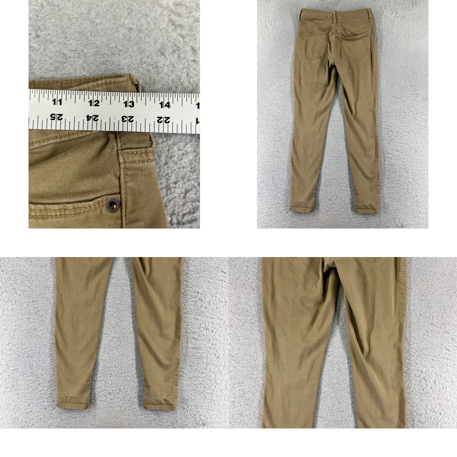 Vintage Universal Thread Jeans Womens 4 Beige Denim Skinny Cotton Stretch Fabric City Pockets Elastic Waist Styled 27in Inseam Medium Wash Regular Womens Size 27" / US 4 / IT 40 - 9 Thumbnail