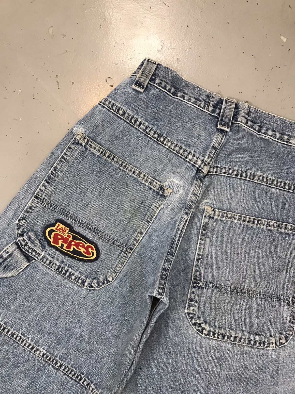 Lee Vintage pipes big pockets logo patched denim short Size 24" / US 00 / IT 34 - 11 Thumbnail