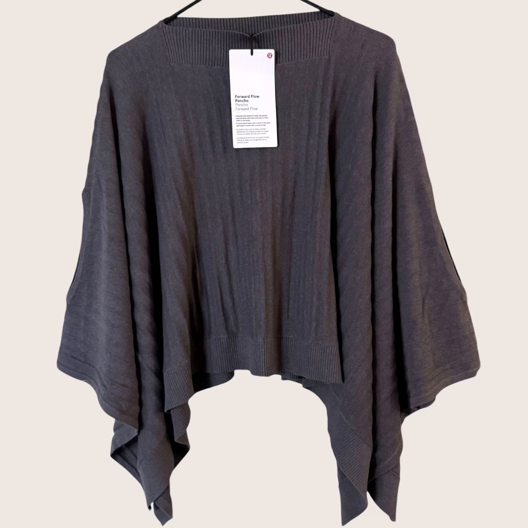 Lululemon Lululemon Sweater Womens L Gray Forward Flow Cape Poncho One Size Cotton Silk Knit NEW Size L / US 10 / IT 46 - 1 Thumbnail