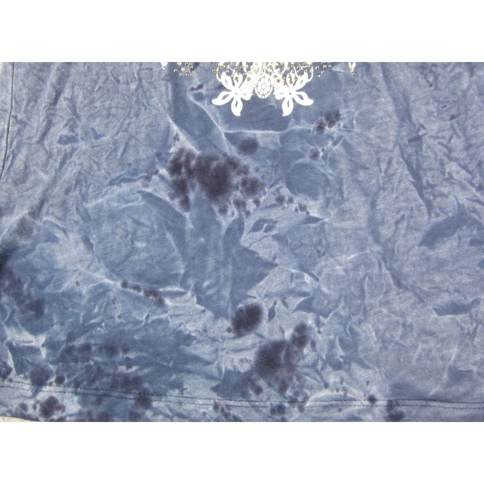 Vintage Sledge Shirt Womens M Blue Tie Dye Beaded Short Sleeve USA Made Size M / US 6-8 / IT 42-44 - 5 Thumbnail