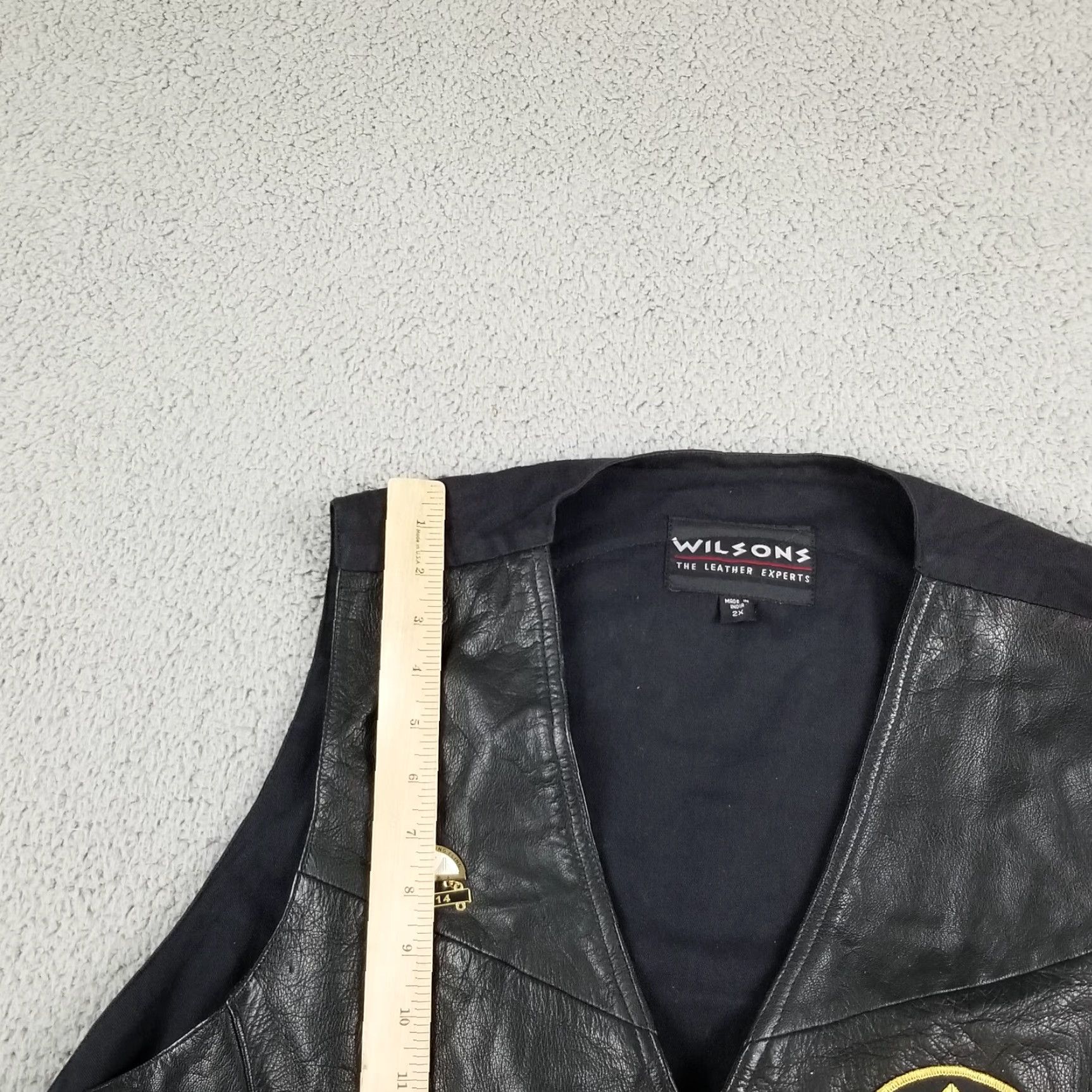 Vintage VINTAGE Wilsons Leather Vest Motorcycle GWRRA Patch Black 2X Adult Mens Size US XXL / EU 58 / 5 - 4 Thumbnail