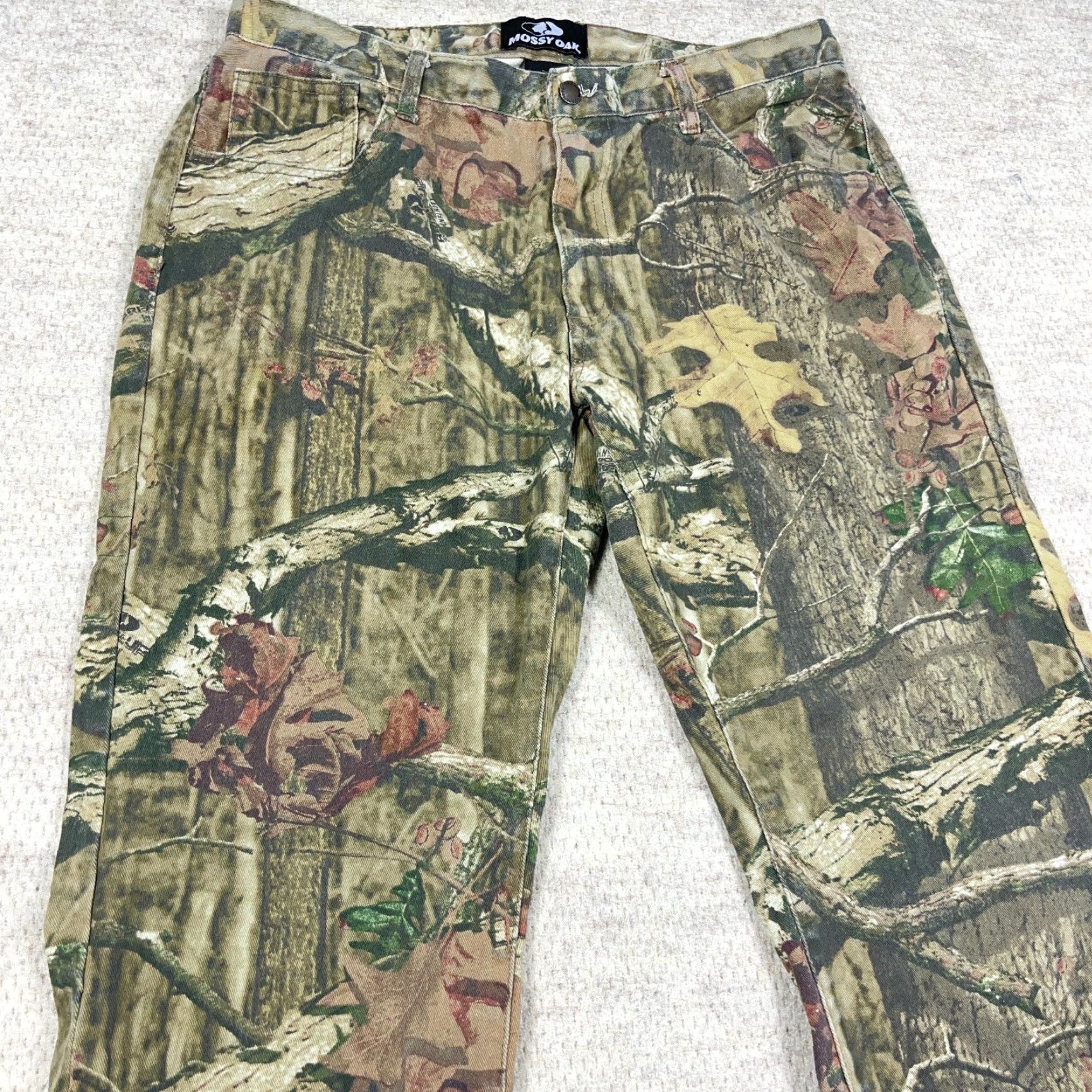 Vintage VINTAGE Mossy Oak Jeans Men 36x30 Straight Leg Denim Camouflage 5-Pocket Regular Green Casual Pants Mens Size US 36 / EU 52 - 4 Thumbnail