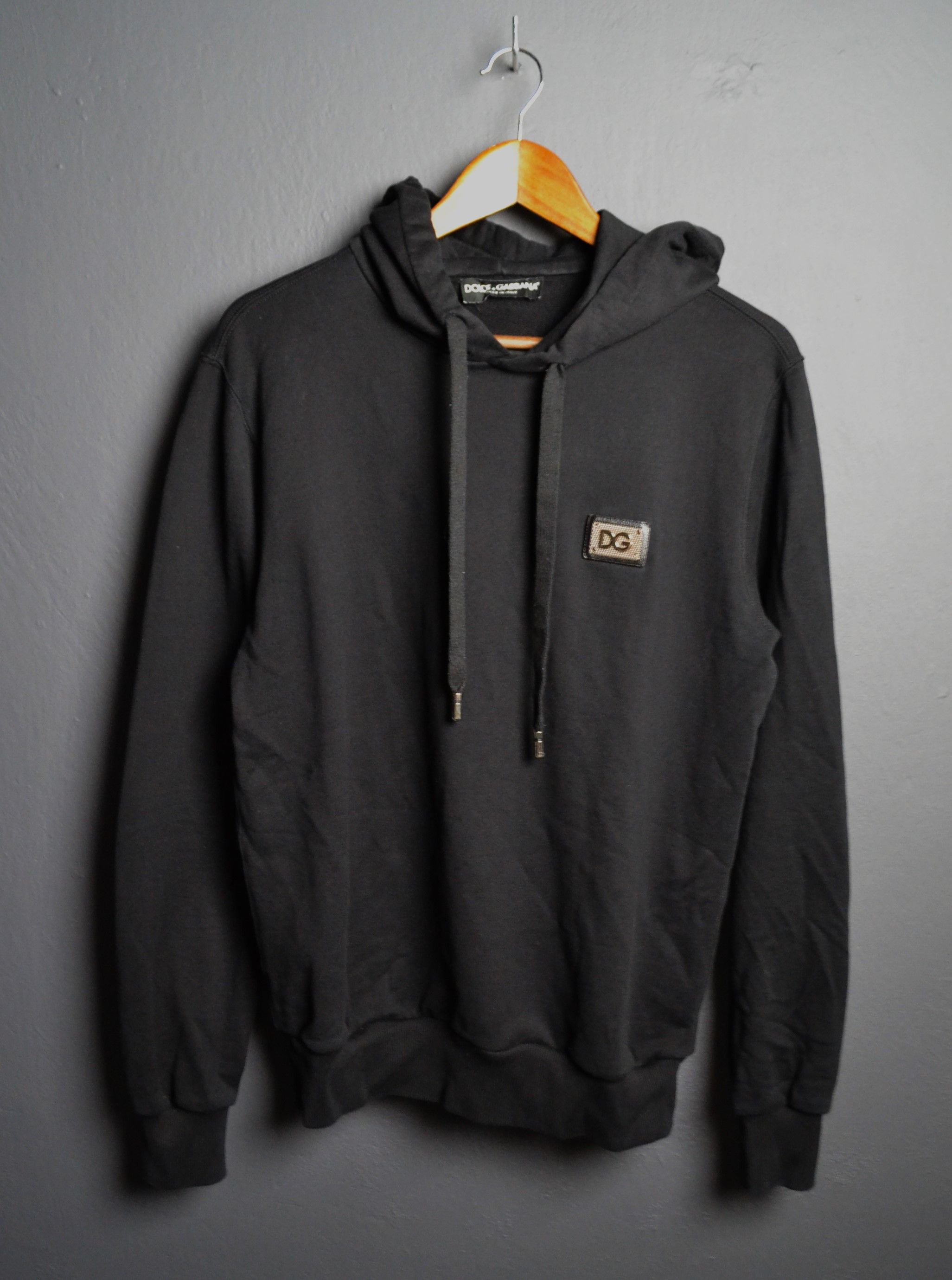 Dolce & Gabbana Dolce & Gabbana Black Cotton Hoodie DG Metal Plate Logo 48 M Size US M / EU 48-50 / 2 - 4 Thumbnail