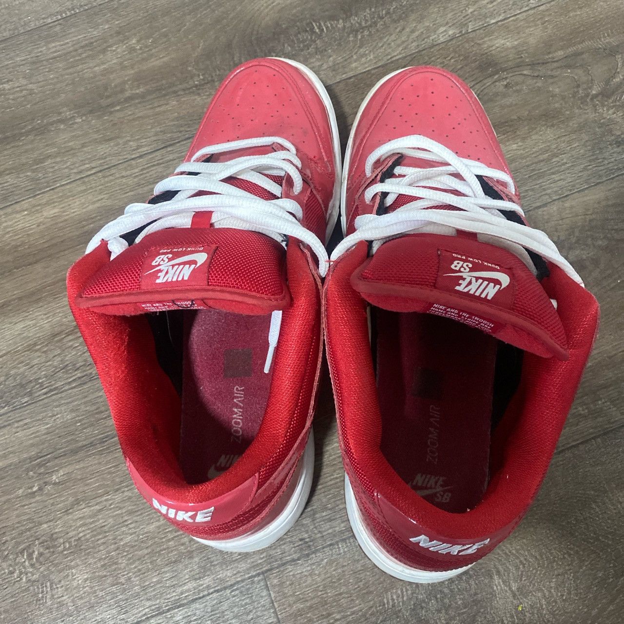 Nike Red patent leather dunks Size US 13 / EU 46 - 5 Thumbnail