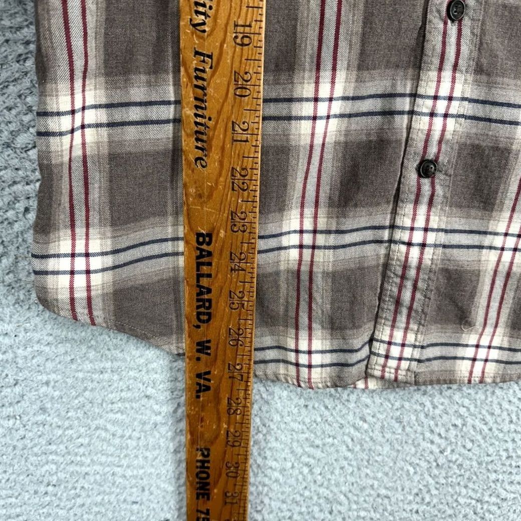 Banana Republic Banana Republic Luxe Flannel Shirt Mens Medium Brown Plaid Button-Down Grant Fit Long Sleeve Size US M / EU 48-50 / 2 - 7 Thumbnail