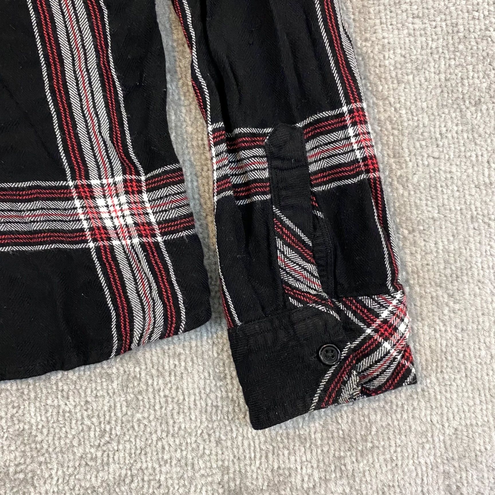 Rails VINTAGE Rails Dylan Top Womens Medium Plaid Rayon Shirt Long Sleeve Button Up Casual Workwear Black White Red Blue Size M / US 6-8 / IT 42-44 - 4 Thumbnail