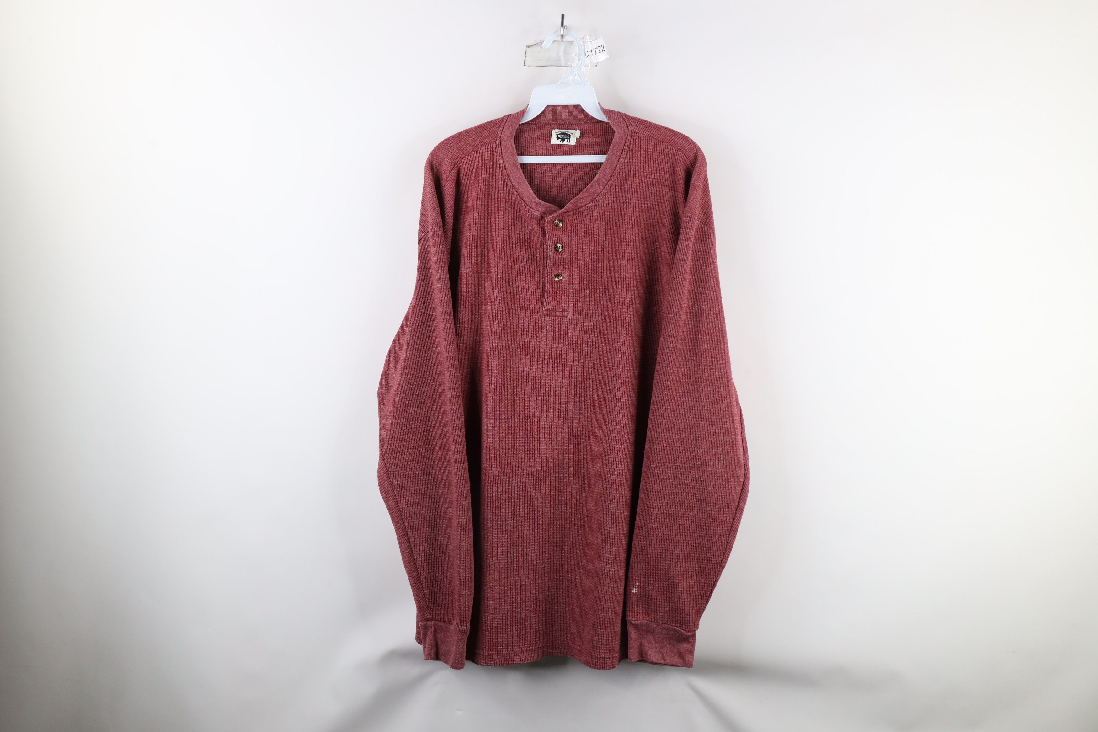 Vintage Vintage Streetwear Waffle Knit Long Sleeve Henley T-Shirt Size US XXL / EU 58 / 5 - 1 Thumbnail