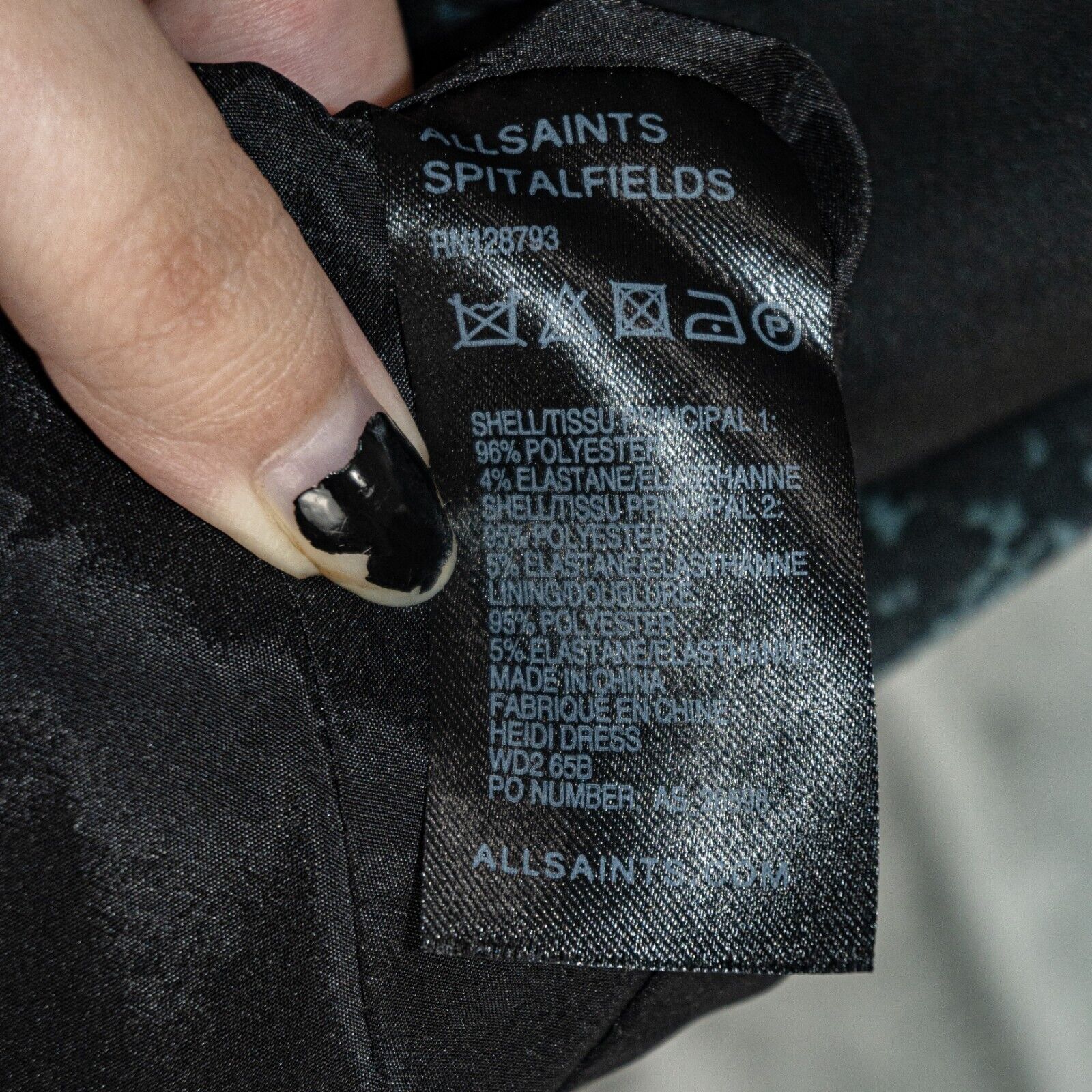 Allsaints All Saints Black Green Heidi Dress Marble Print Sleeveless 6 Size M / US 6-8 / IT 42-44 - 8 Thumbnail