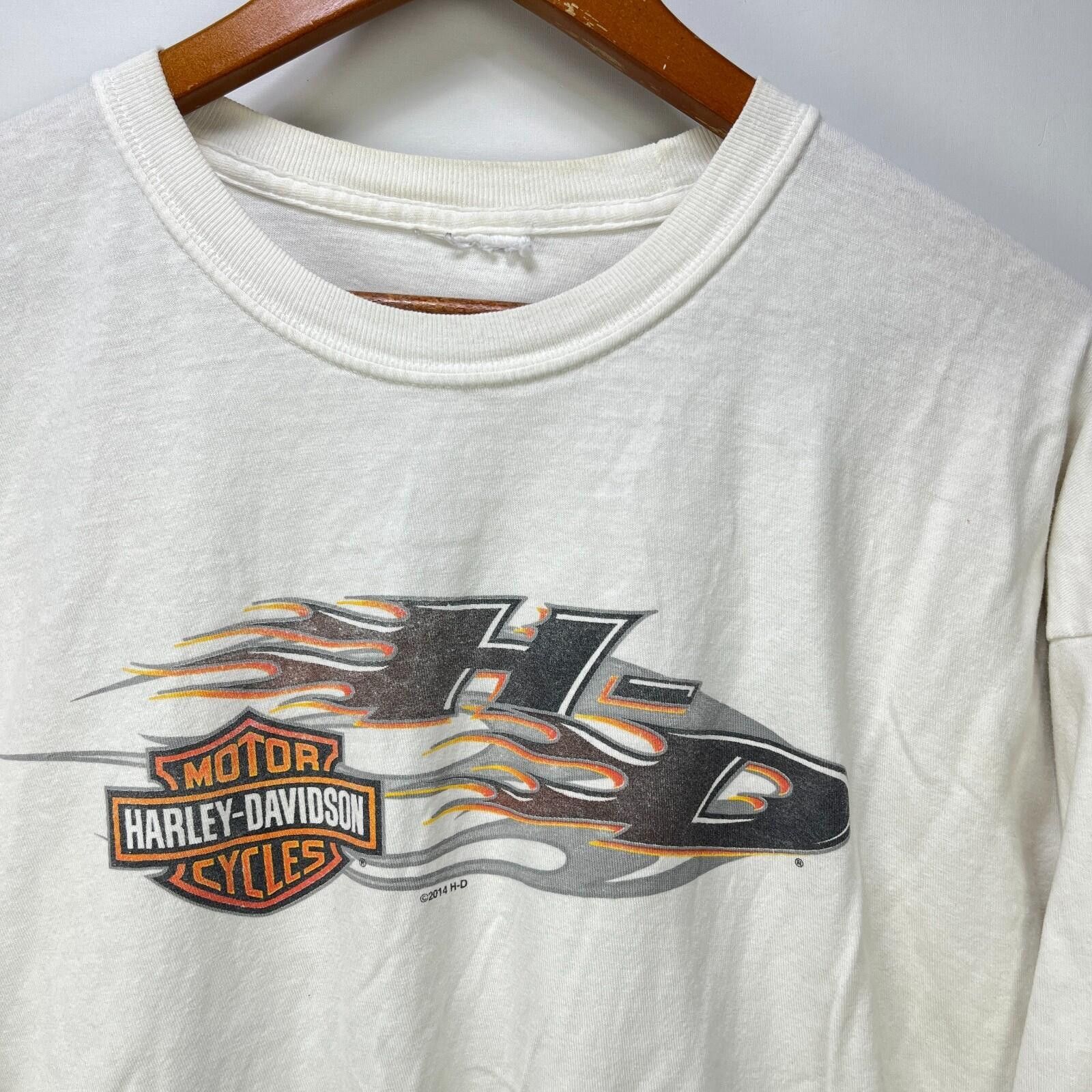 Harley Davidson Vintage Harley Davidson Flames Long Sleeve White T Shirt 2XL Size US XXL / EU 58 / 5 - 2 Thumbnail