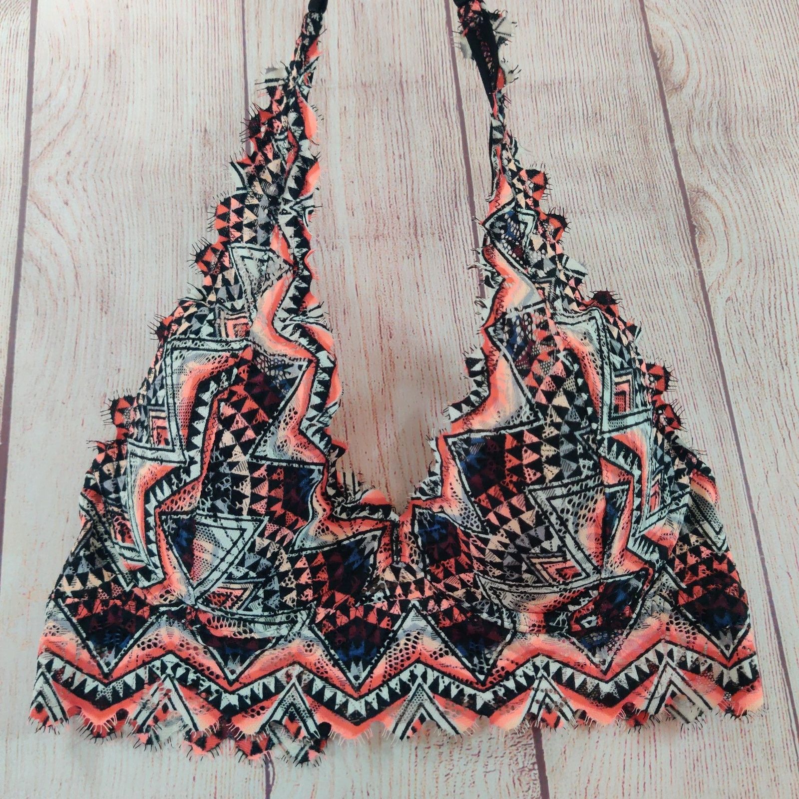 Pink PINK printed lace bralette lightly lined sz XS Size ONE SIZE - 4 Thumbnail