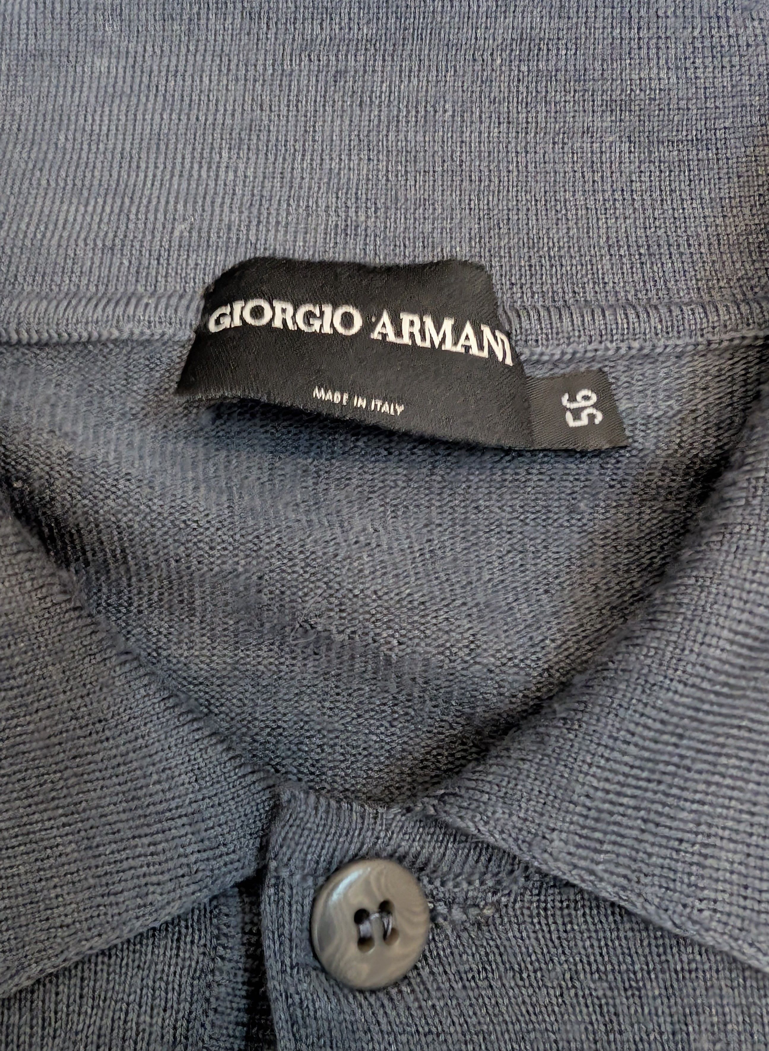 Giorgio Armani Giorgio Armani Wool Cashmere Silk Knit LS Polo Made in Italy Size US XL / EU 56 / 4 - 3 Thumbnail