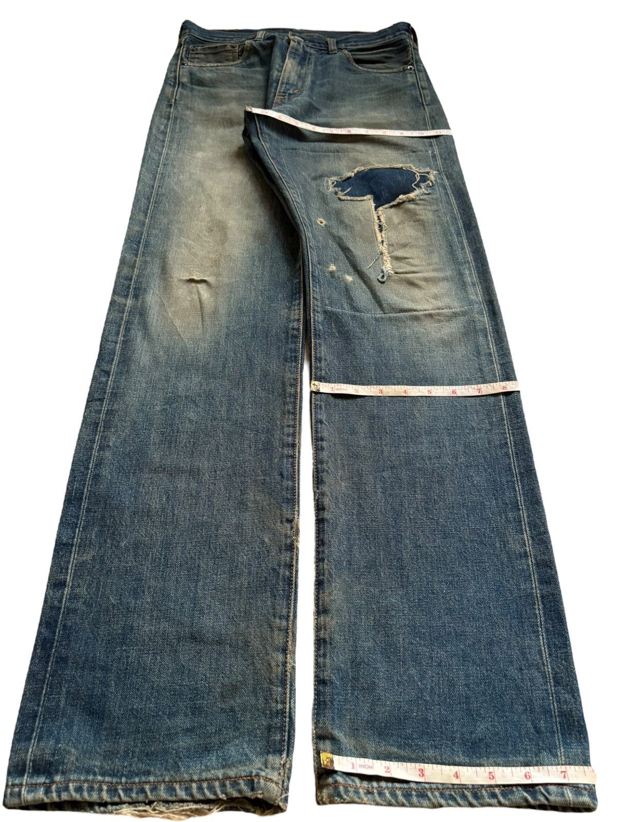 Levi's Vintage 80s Levis Big E Selvedge Rusty Mud Wash Loose Jeans Size US 29 - 16 Thumbnail