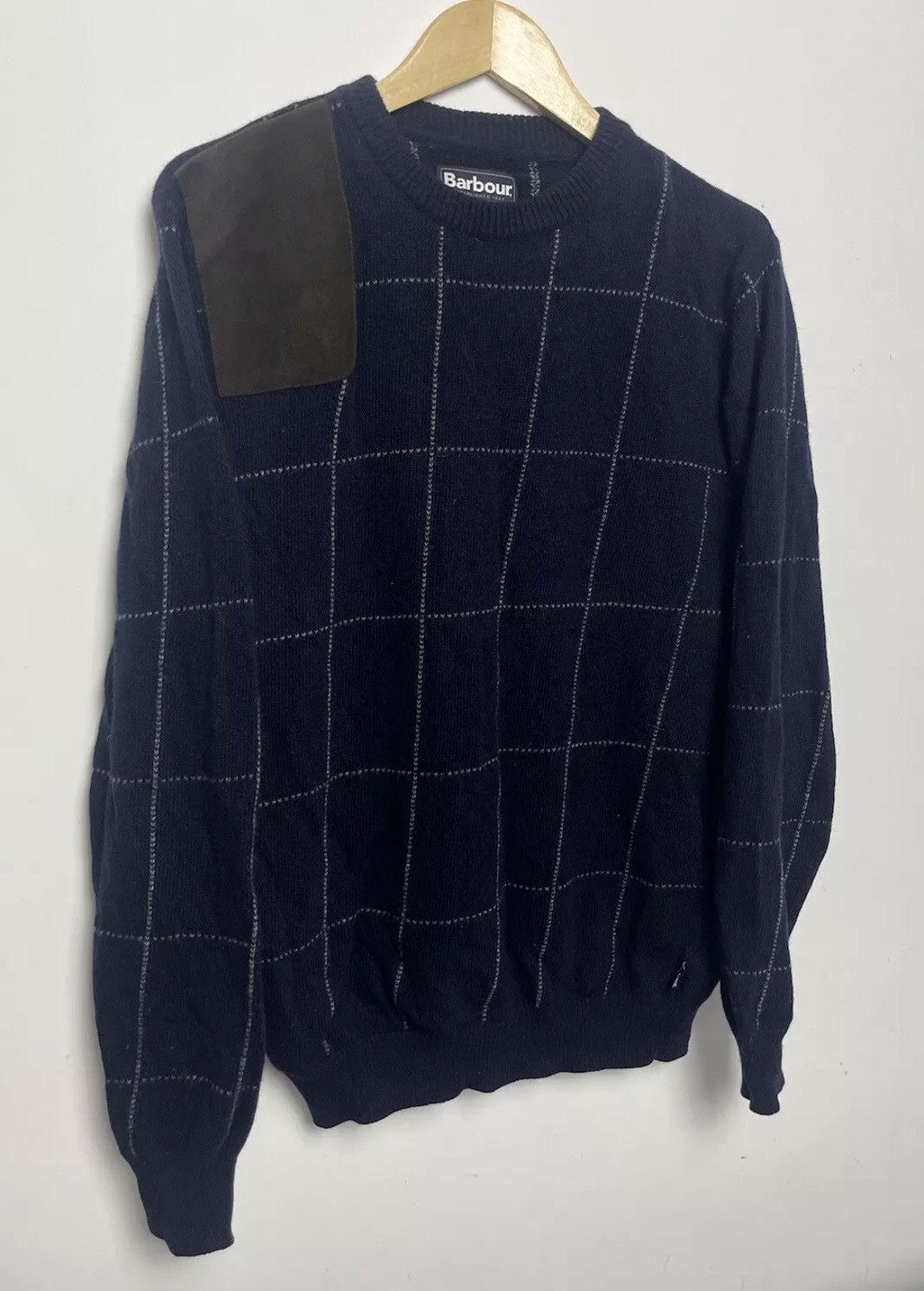 Barbour Barbour Navy Wool Single Patch Jumper Size US L / EU 52-54 / 3 - 5 Thumbnail