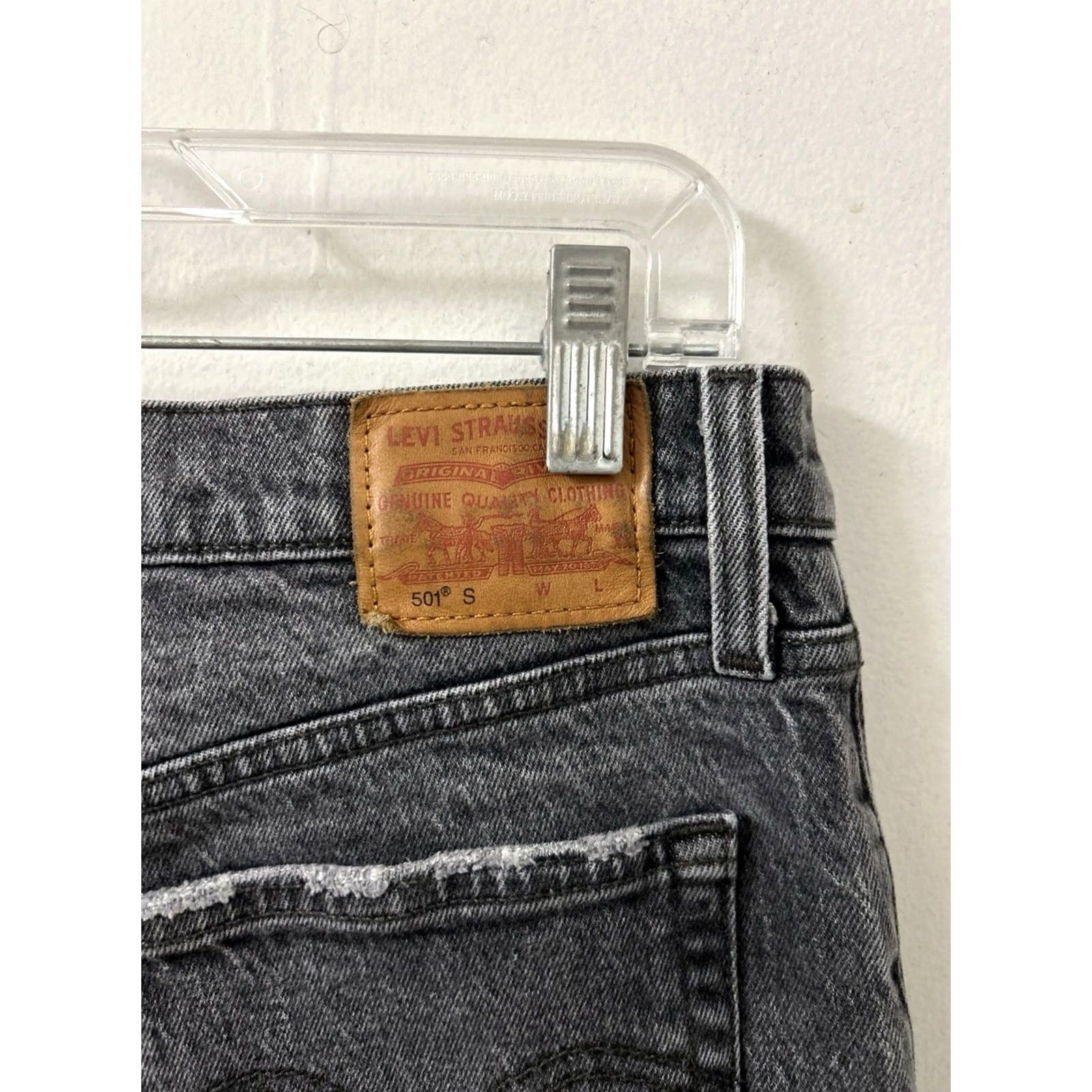 Levi's Levi's 501 S Jeans Womens 30x28 Denim Black Gray Button Fly Slim Skinny Distressed 5-Pocket Size 30" / US 8 / IT 44 - 6 Thumbnail