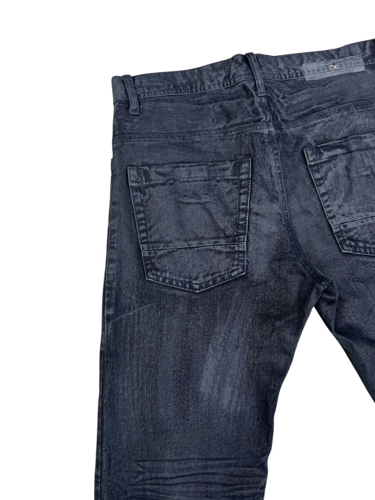 0 0000 Japan Black Coated Waxed Denim Released Hem Jeans Size US 31 - 12 Thumbnail