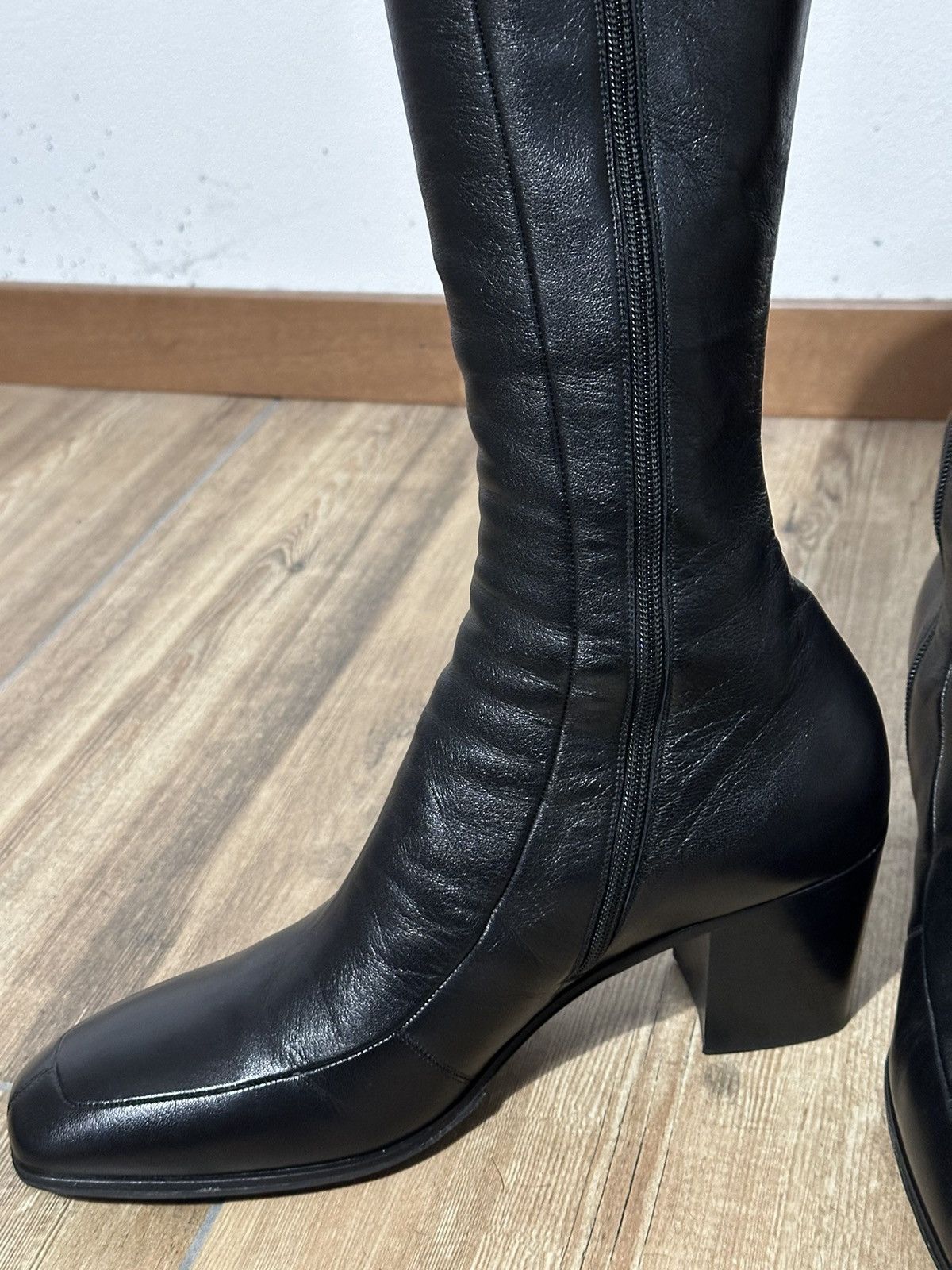 Anthony Vaccarello [43] FW23 70mm Otto Zip up high leather boots Size US 10 / EU 43 - 6 Thumbnail