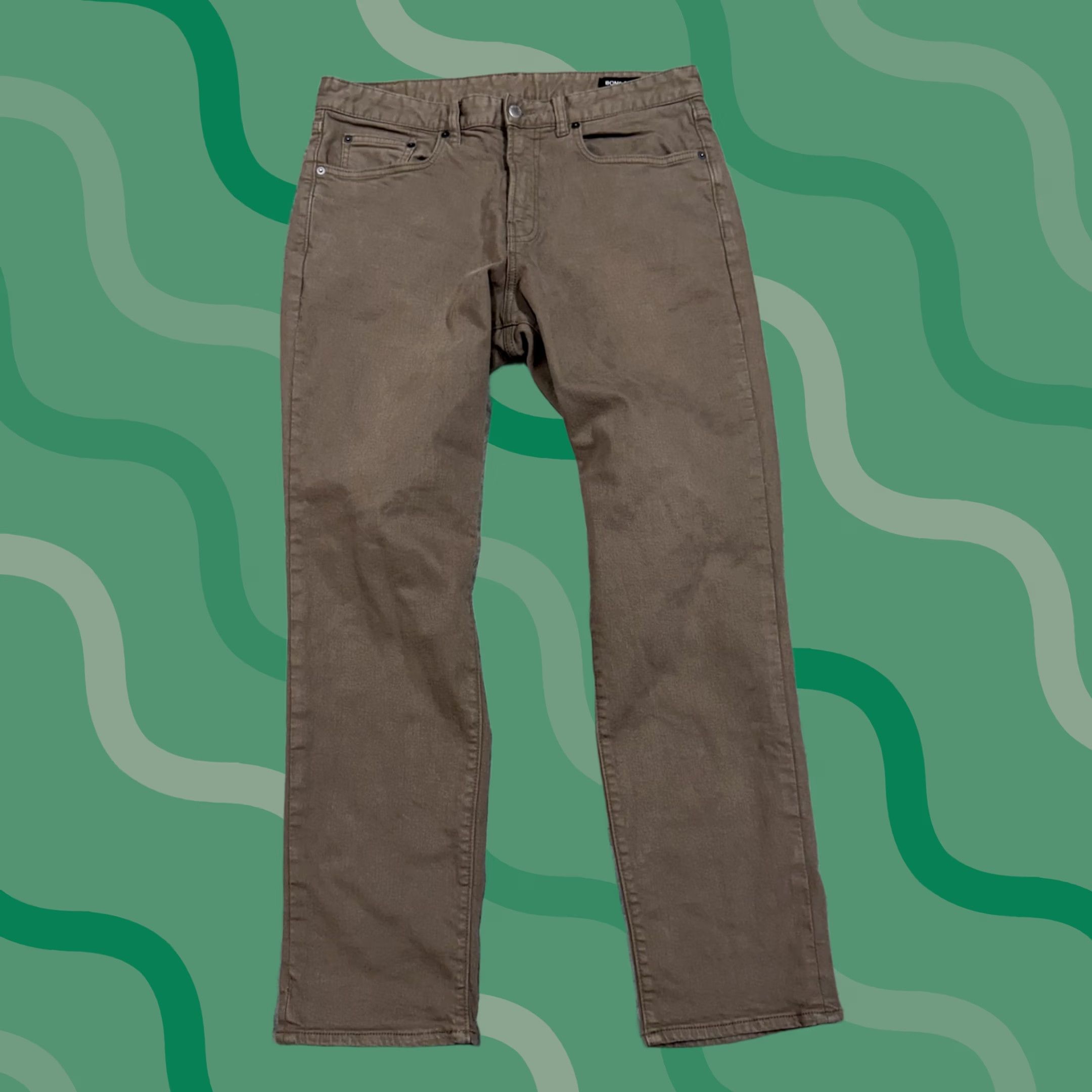 Bonobos Bonobos Jeans Mens 33x31 Brown Athletic Fit Straight Leg Stretch Denim Pants Size US 33 - 1 Thumbnail