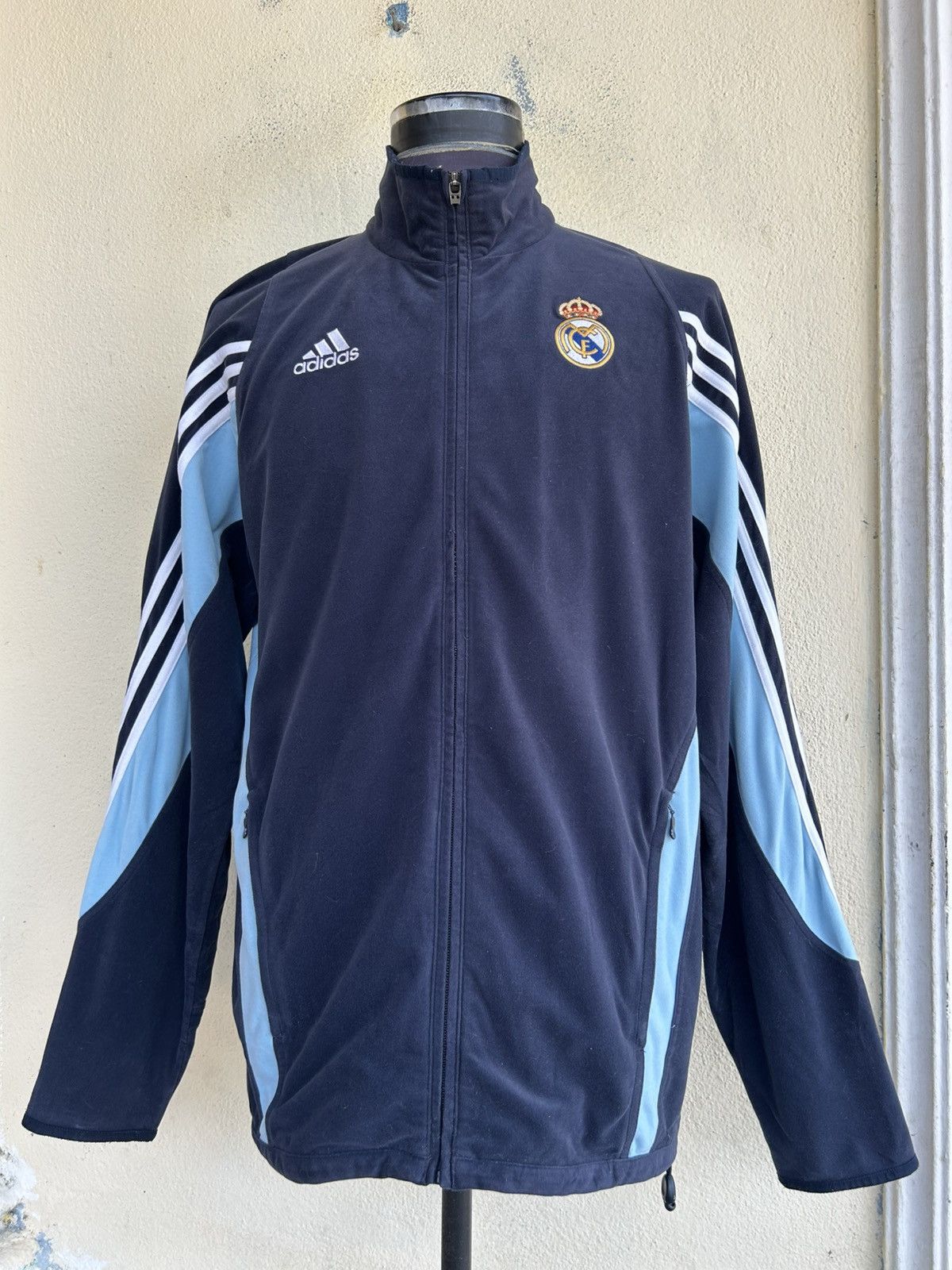 Adidas Vintage Adidas Real Madrid FC Velour Track Top 03/04 Season Size US XL / EU 56 / 4 - 3 Thumbnail